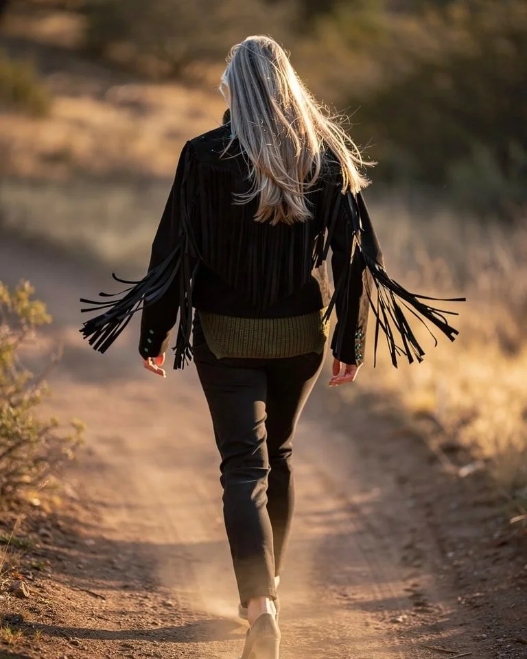 A jacket that moves with you&mdash;every step, every turn, every moment. Western edge meets modern cool, bringing texture, attitude, and just the right amount of drama. Throw it over denim, a dress, or your favorite basics and let the fringe do the t