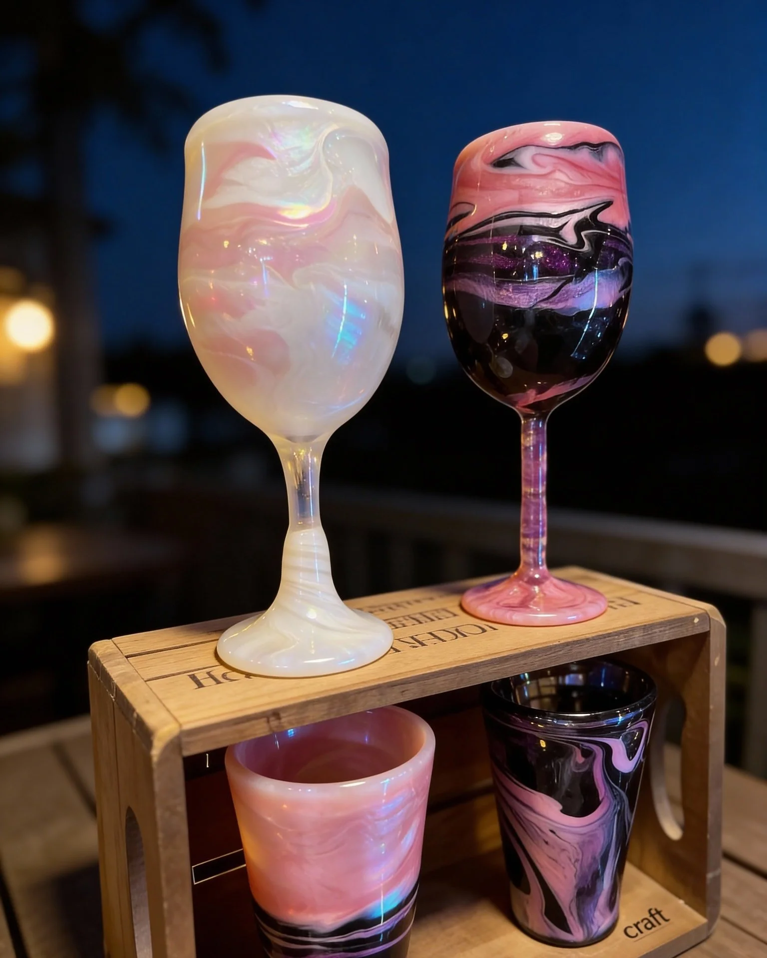 Set the mood before the first sip.
Hand-crafted wine glasses, shaped with care and kissed by fire &mdash; because a romantic evening deserves more than ordinary glassware.

Slow pours. Soft light. Clinking glasses that tell a story.
Buy once, love fo