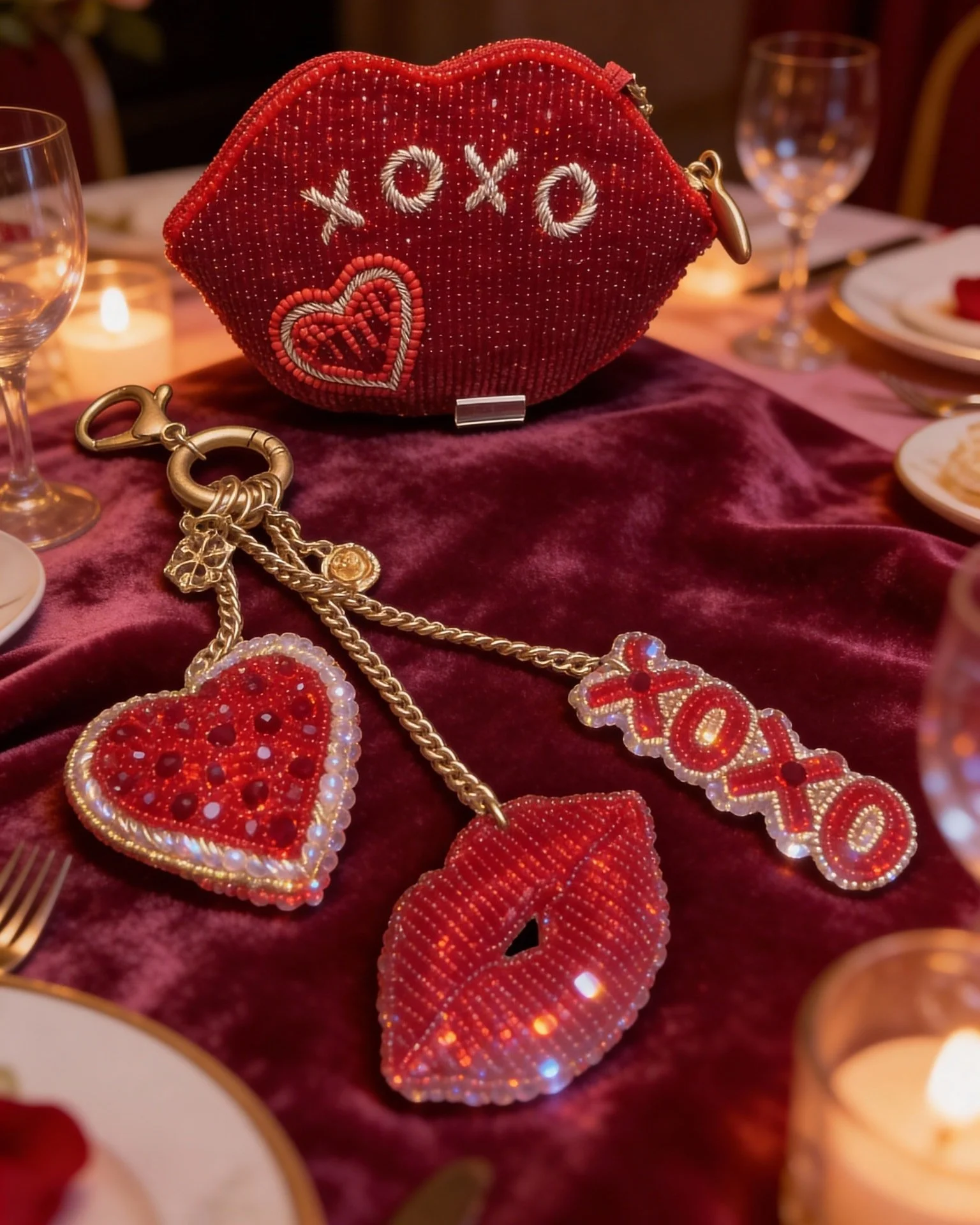 Add a little sparkle to your everyday 💖✨

The Mary Frances Valentine key chain and coin purse are the perfect mix of playful charm and luxe detail. Covered in signature Mary Frances beadwork and sparkle, these tiny treasures are big on personality. 