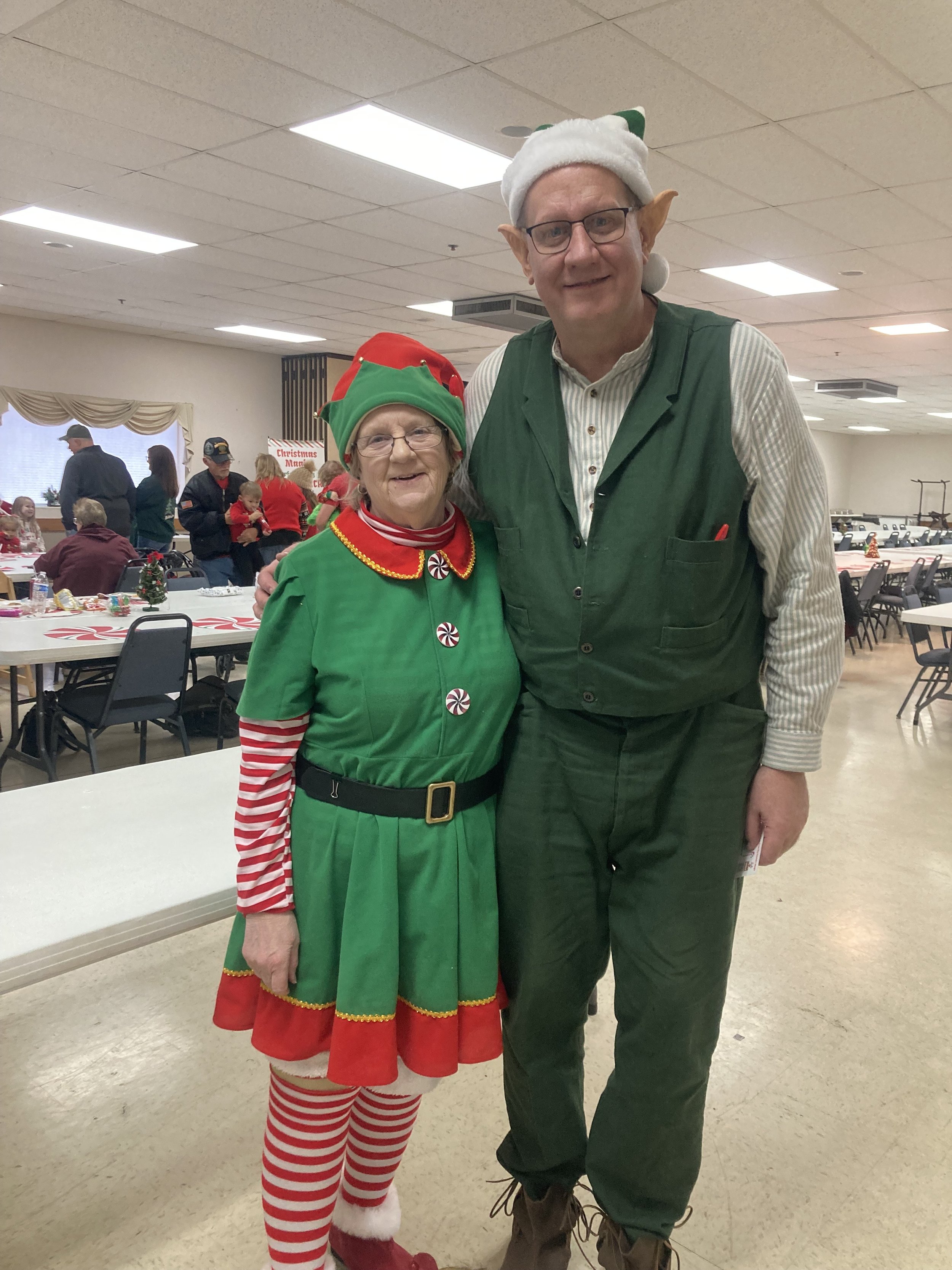 Christmas Magician Big Patrick as Belf with an Elf lady