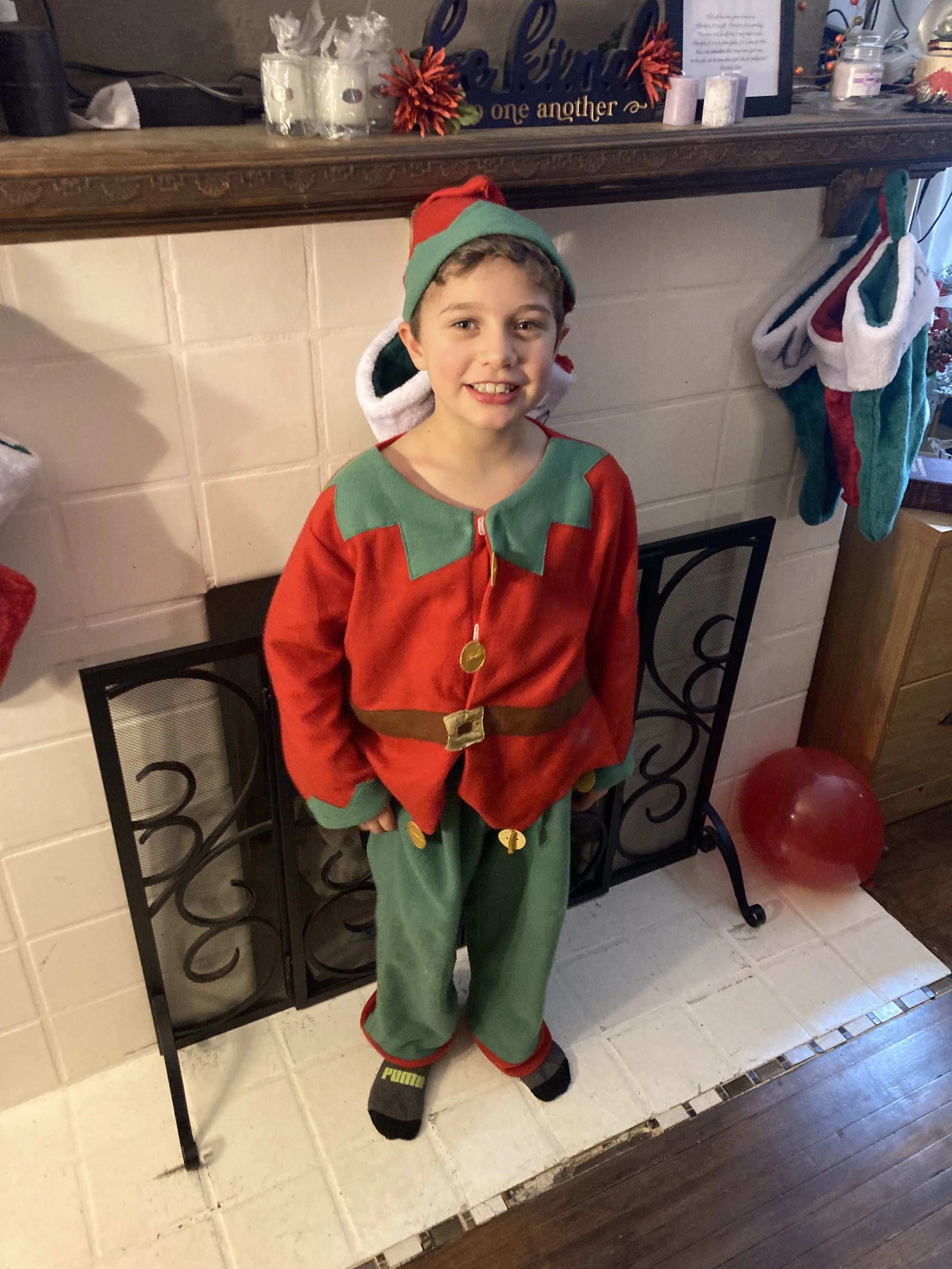 An elf at Big Patrick's  Christmas Magic show