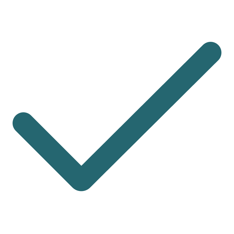 A large green check mark icon on a black background.