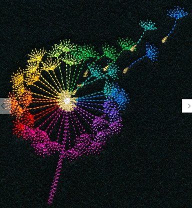 Rainbow Dandelion Wishes Notions Pouch