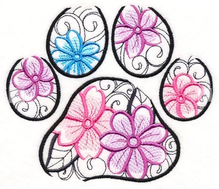 Decorative iron wall art with floral design featuring pink, purple, and blue flowers in scrollwork frames.