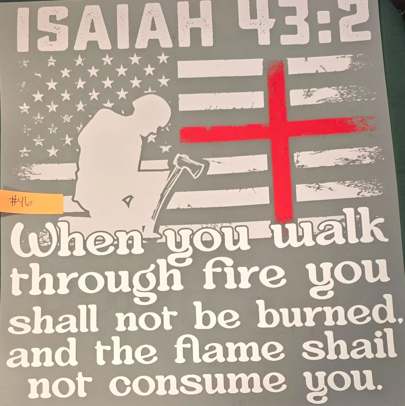 Isaiah 43:2 Firefighter Adult T-Shirt (D46)
