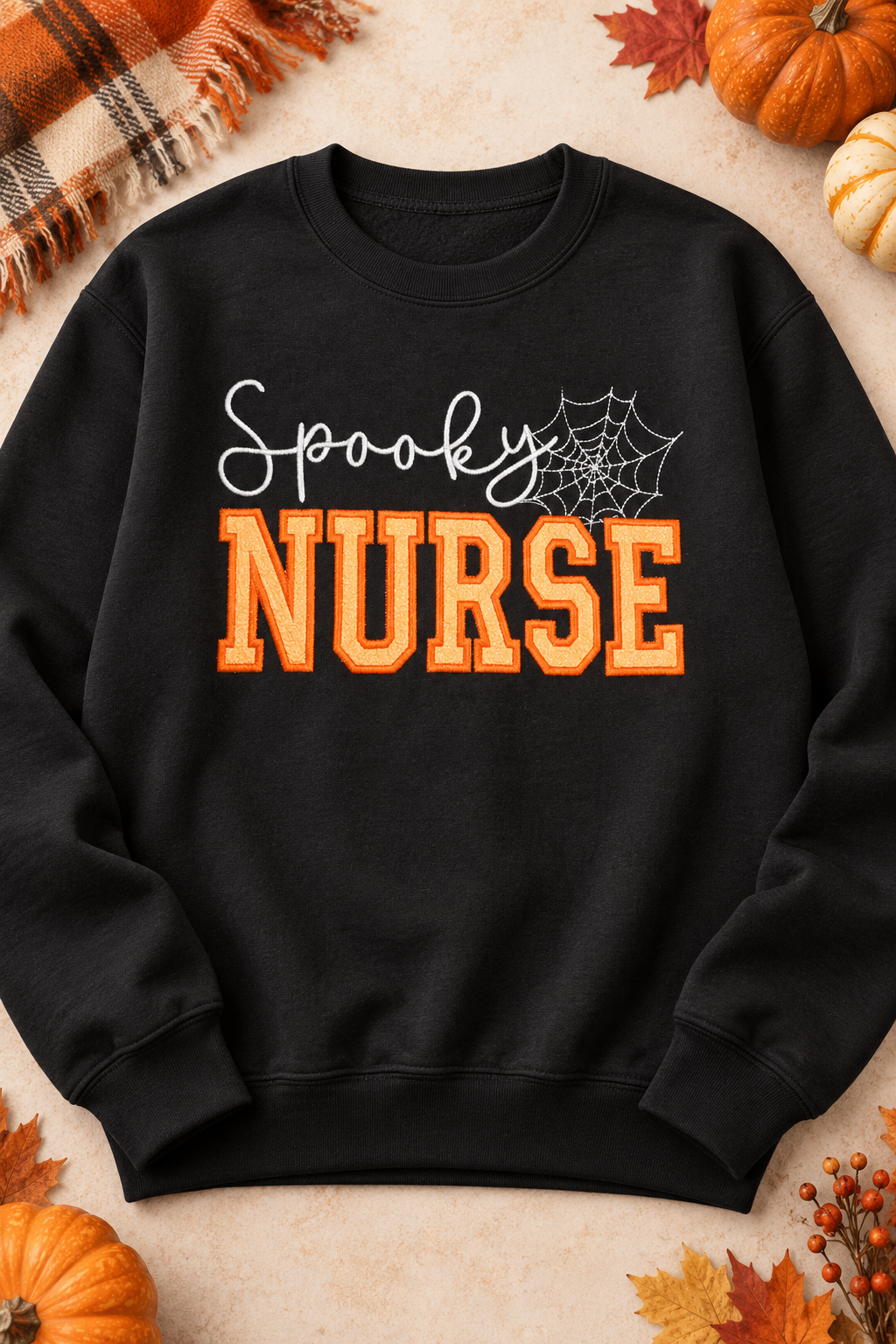 Spooky Nurse Embroidered Sweatshirt
