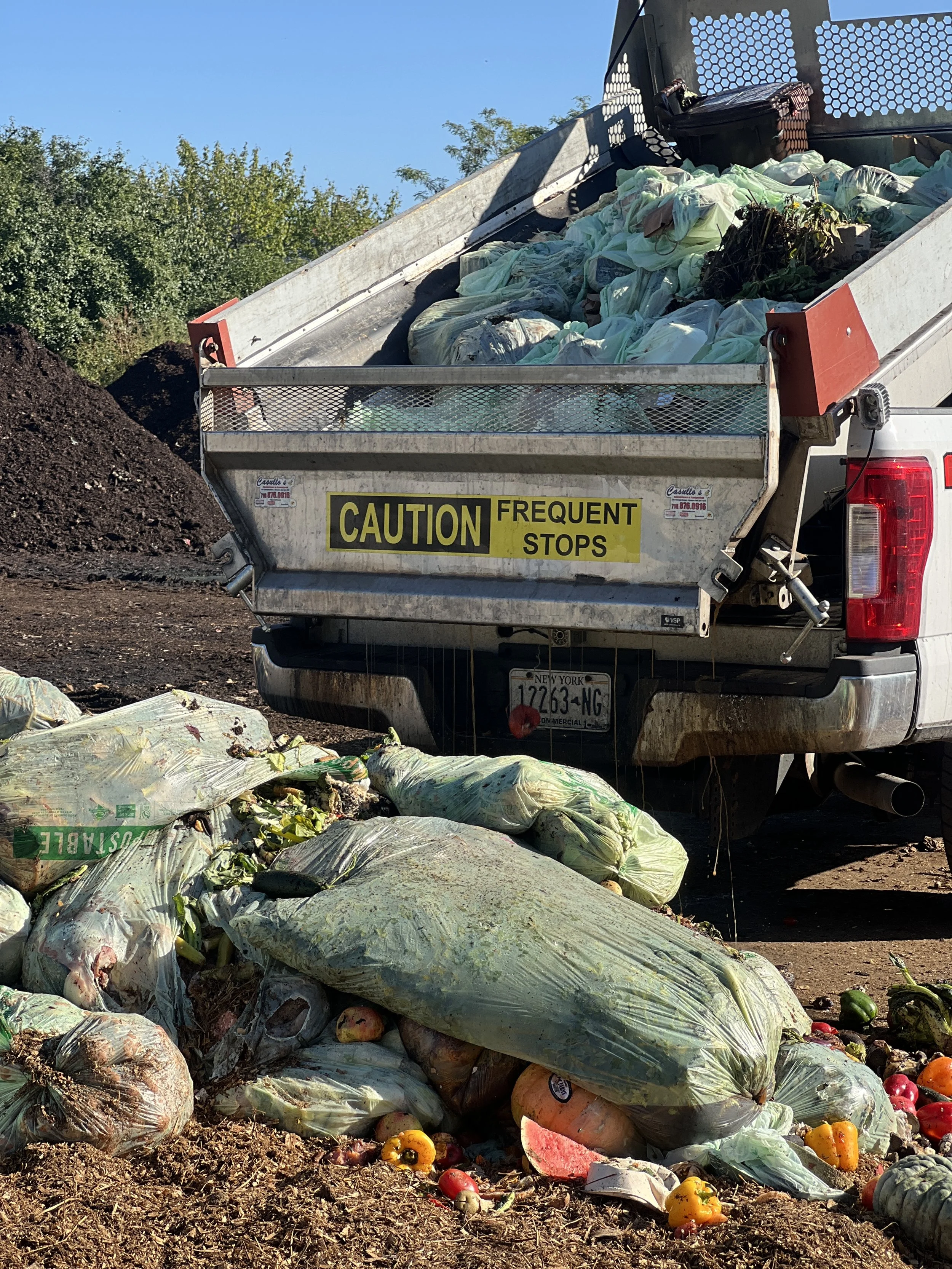 Scraps being unloaded from our trucks