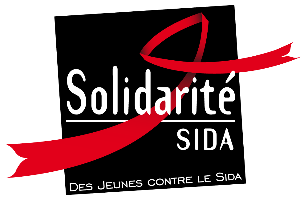 Logo de Solidarité Sida avec un ruban rouge et le texte "Des Jeunes contre le Sida".