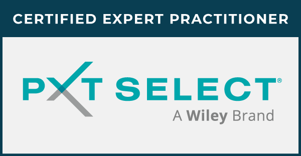 Certified expert practitioner logo for PXT SELECT, a Wiley brand.
