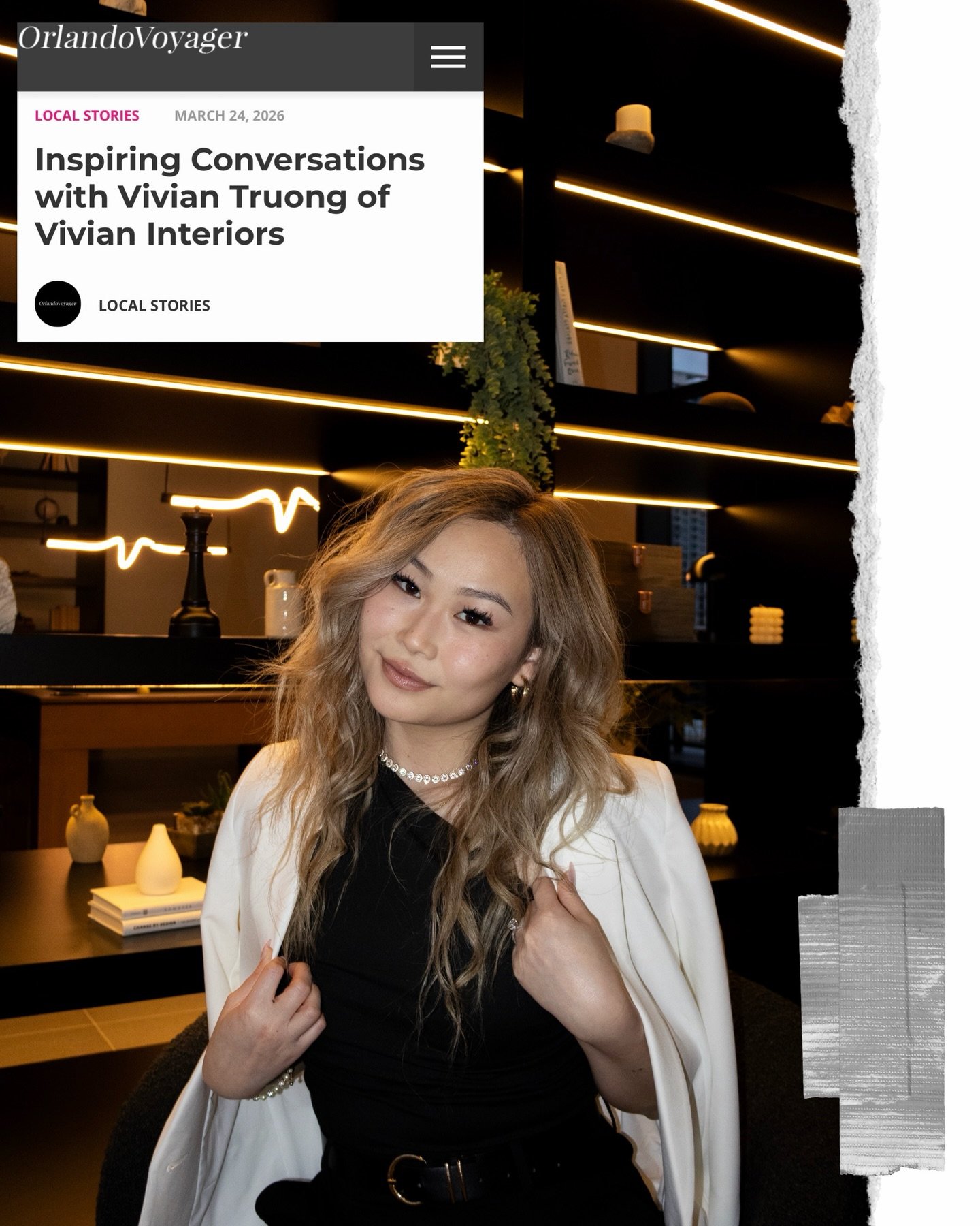 Thank you to OrlandoVoyager for the opportunity to share my entrepreneurial journey and the story behind my interior design business. ✨

&ldquo;As a Vietnamese-American designer who grew up in the Orlando community, it&rsquo;s been incredible to witn