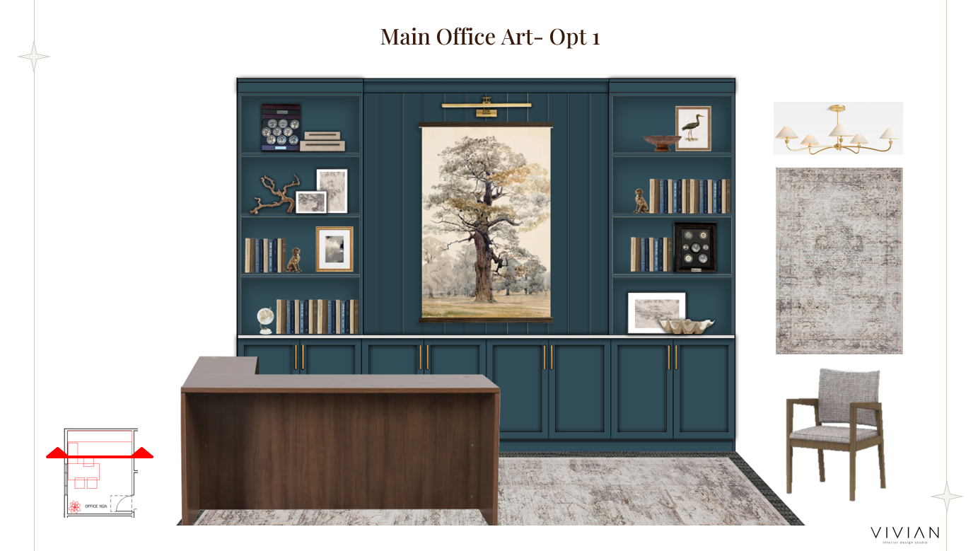 Main Office- Bookcase Rendering