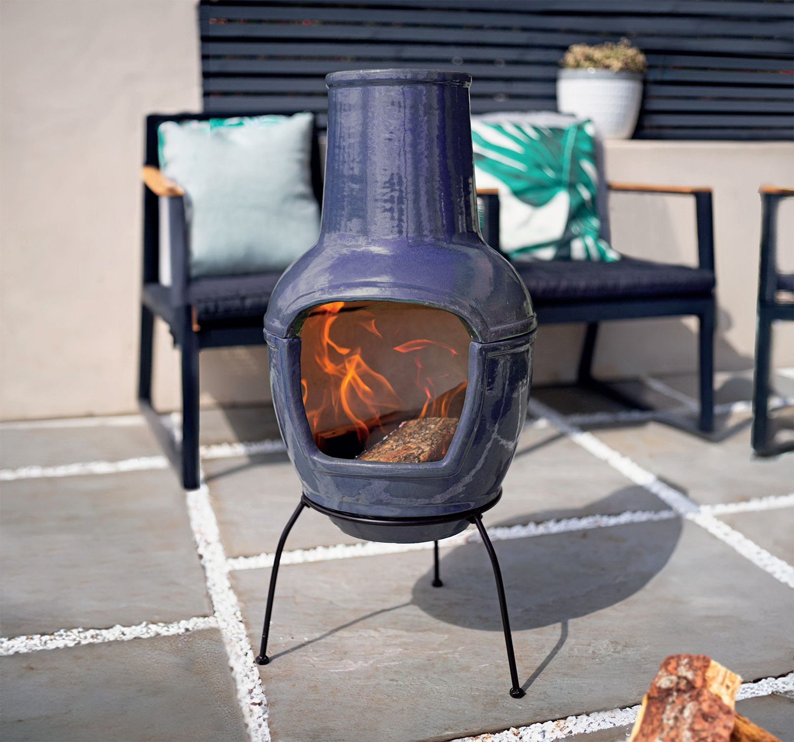 HRG Falling Blue Small Chiminea Lifestyle v1 021326 1615w (4).png