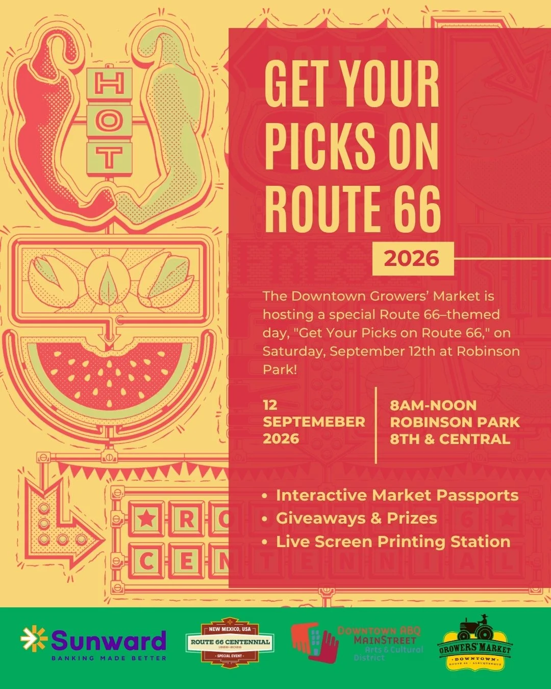 Downtown Growers' Market-Get Your Picks on Route 66: Route 66-themed day!