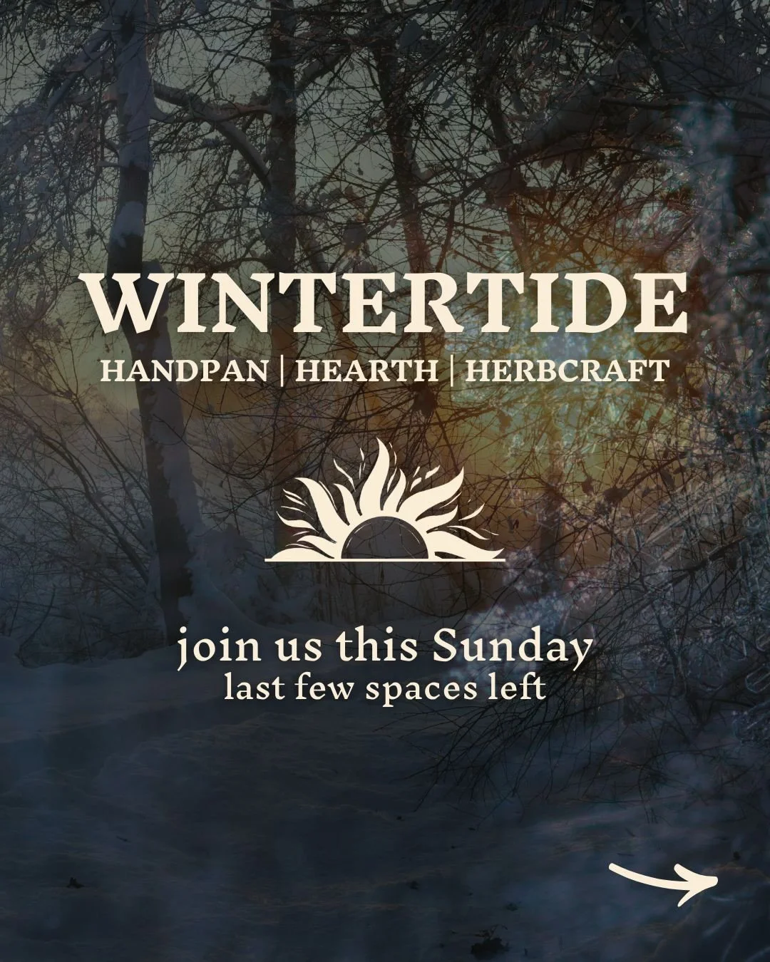 WINTERTIDE: HANDPAN | HEARTH | HERBCRAFT
This Sunday 🕯️🌿

The world gets loud in December&hellip; but winter was never meant to be rushed.

WINTERTIDE is a return to the old ways - a deeply restful gathering of live handpan sound, restorative yoga,