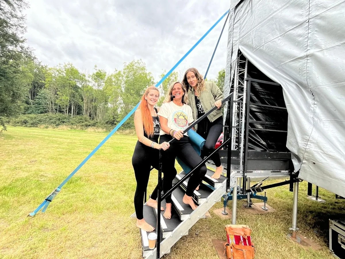 #TBT to August at Norwich Yoga Festival - barefoot on the steps, mats in hand, sun on our faces.

The SunFyr sistas: three besties who dreamed SunFyr Barns into a big-hearted home.

We&rsquo;ve held each other through the wobbles, belly-laughed betwe
