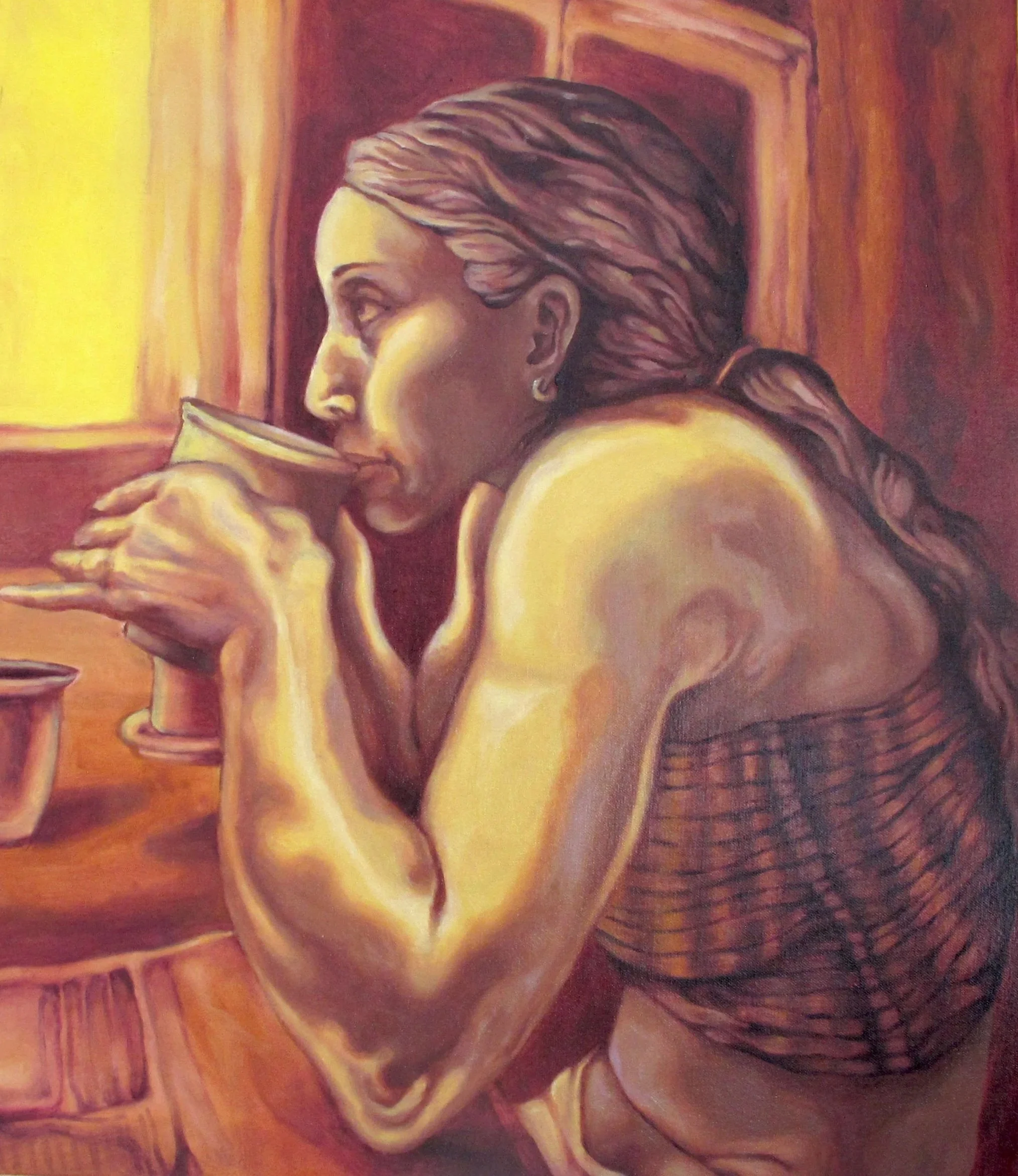 The Posture of a Proper Young Lady, 2025, oil on canvas, 60x50cm