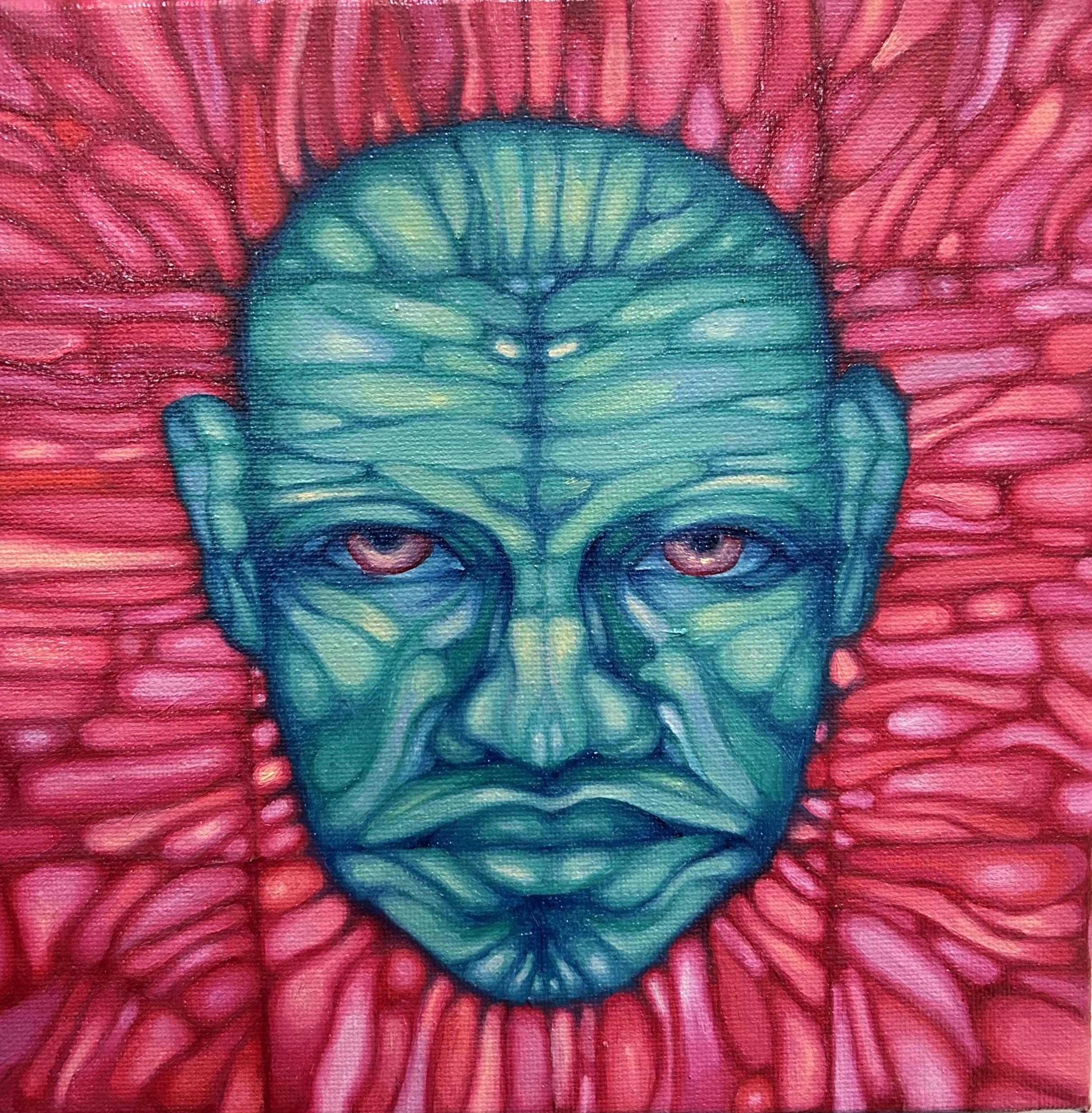 Flesh, 2024, oil paint on canvas 20x20cm.