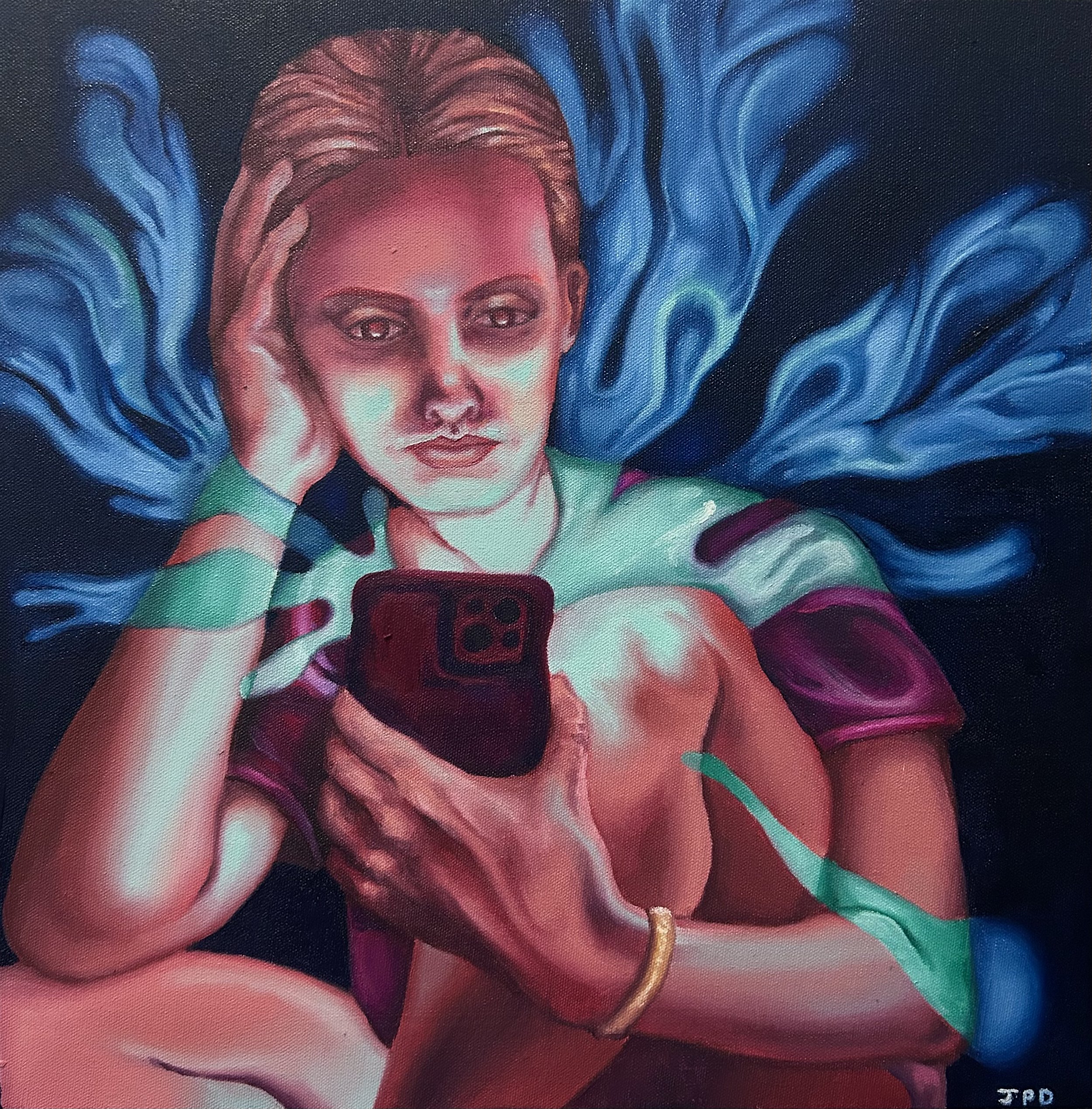 Hidden Rituals, 2025, oil paint on canvas, 40x40cm.