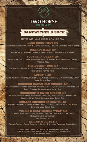 Food & Drinks — Two Horse Distillery