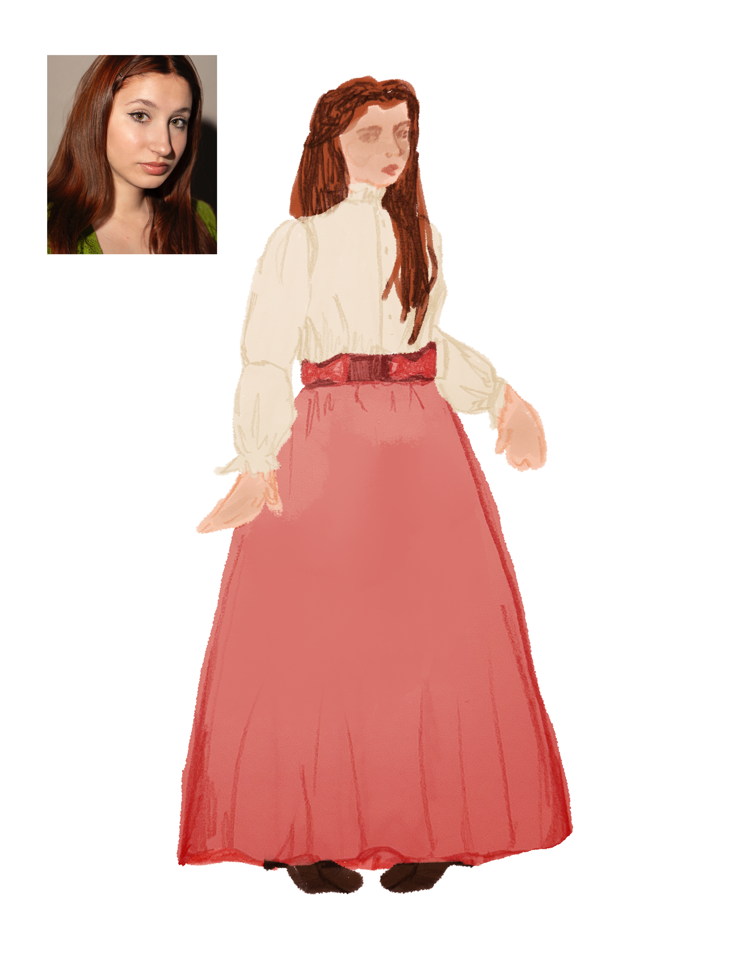 Mina Early Costume Rendering