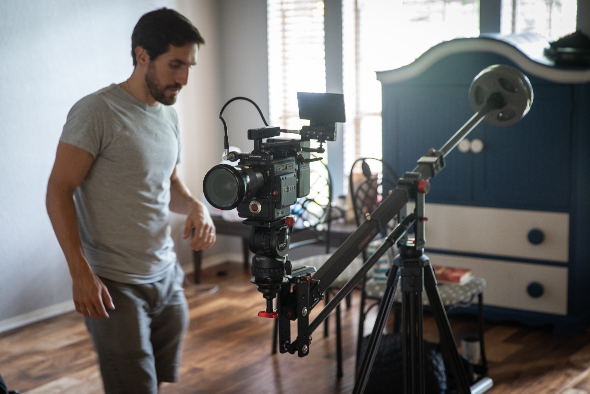 Behind-the-Scenes - Roses are Grey - Red Camera on Jib