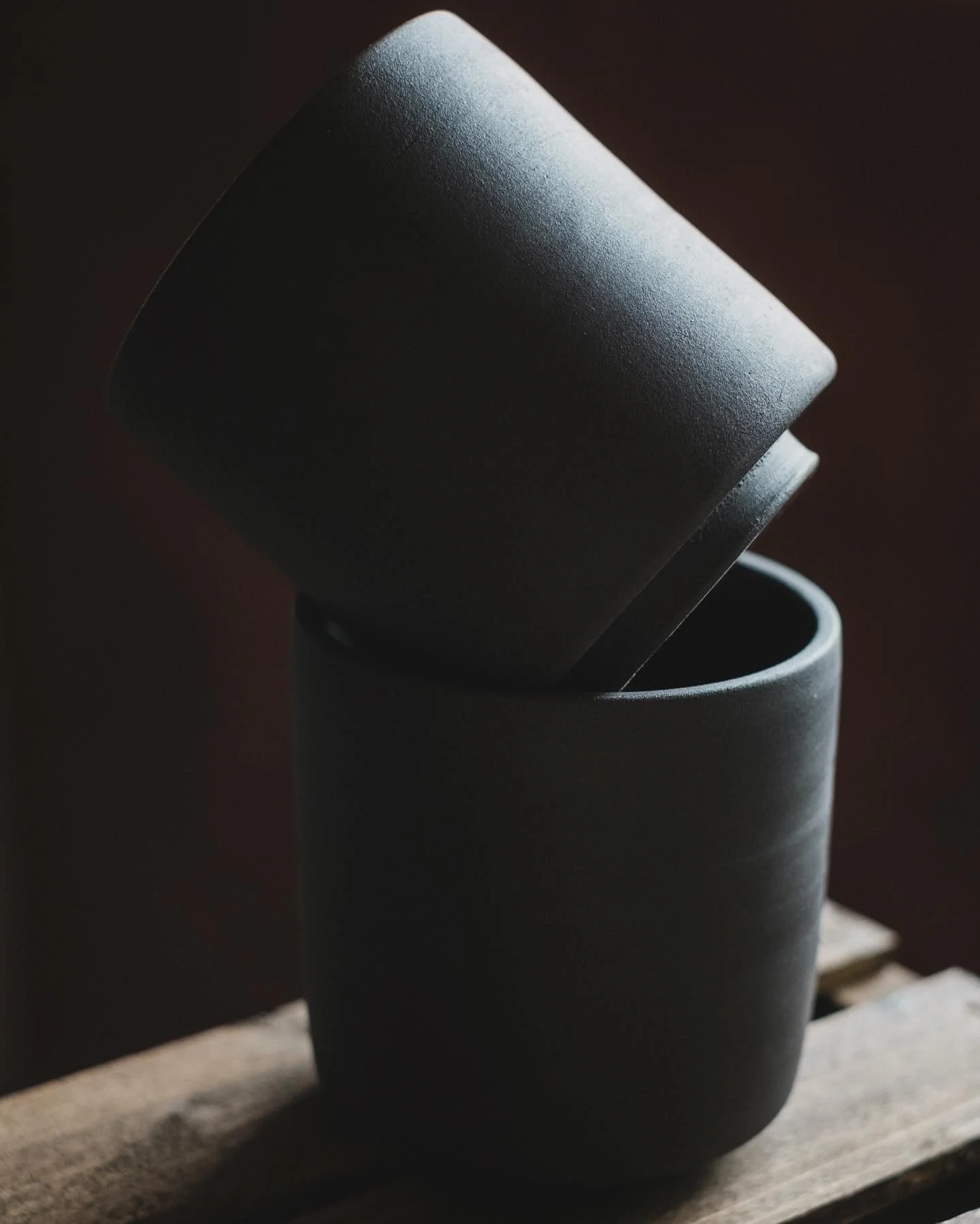 SOLD OUT- charcoal tumblers, with foot, 200ml