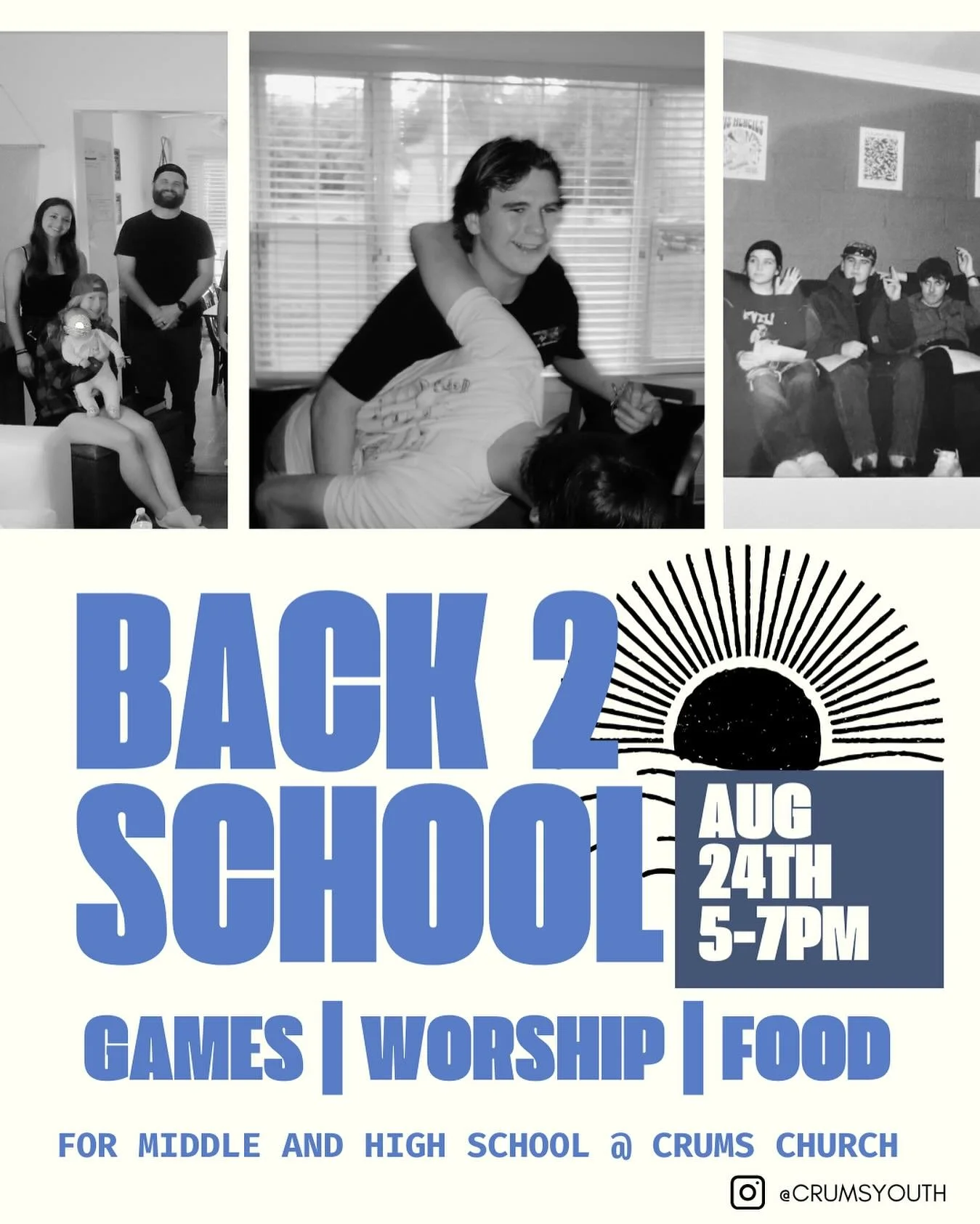 if you aren&rsquo;t ready for school to kick back off- sorry, pretend you didn&rsquo;t see this. But AT LEAST put our Crums Youth Back2School night on your calendar. Please n thanks 🤠