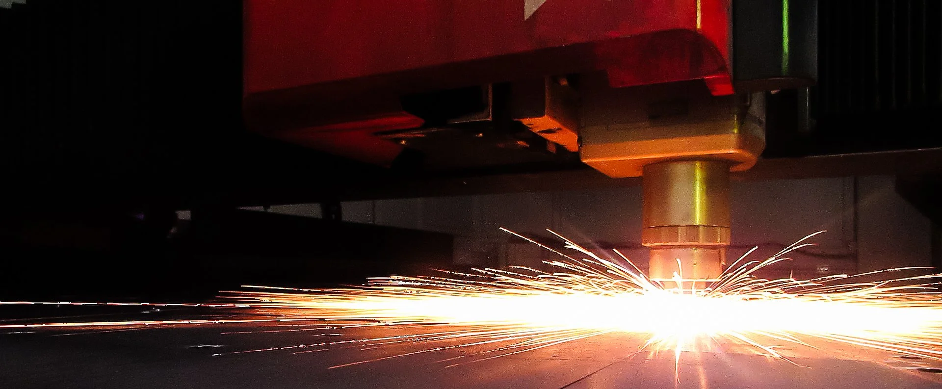 Laser cutting machine in operation