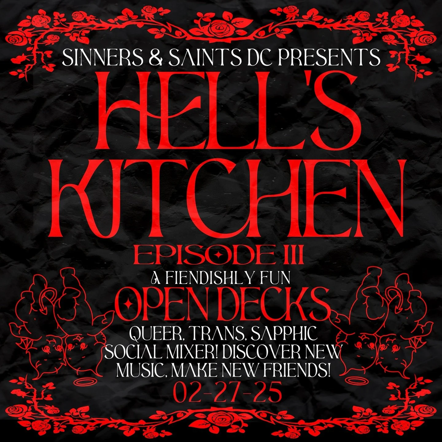 🔥HELL&rsquo;S KITCHEN: EPISODE 3🔥

Tomorrow night, we&rsquo;re turning up the heat once again at @sinnersandsaintsdc with the third episode of @hellskitchendc &mdash;our open decks series serving up the freshest sounds from QTBIPOC and underreprese