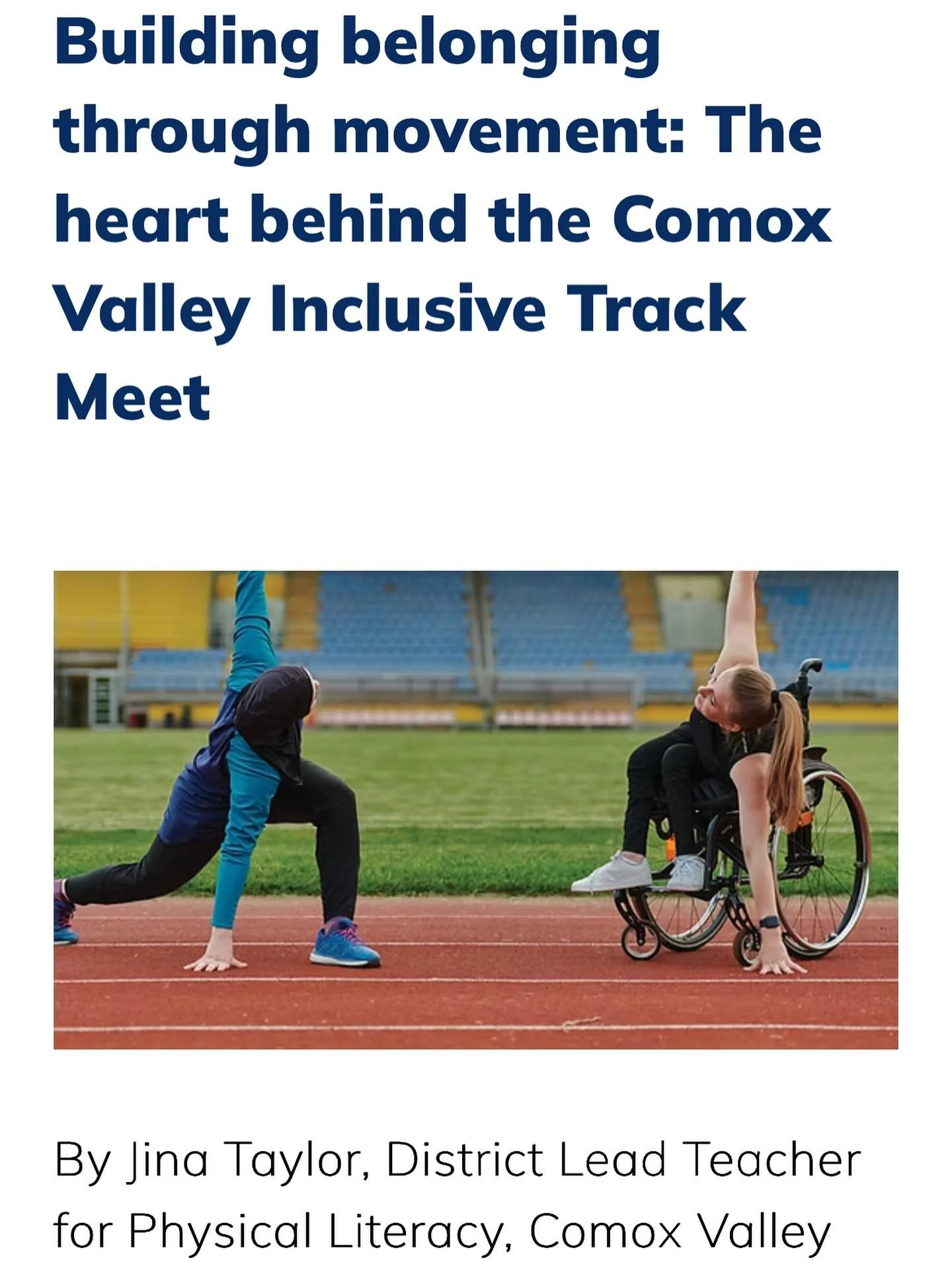 Super excited to see our Educator Champion, @jinataylor1 article about the Comox Valley Inclusive Track Meet in the latest edition of the @bcteachersfederation magazine!

If you&rsquo;re wanting to bring adapted sport to your school, and don&rsquo;t 