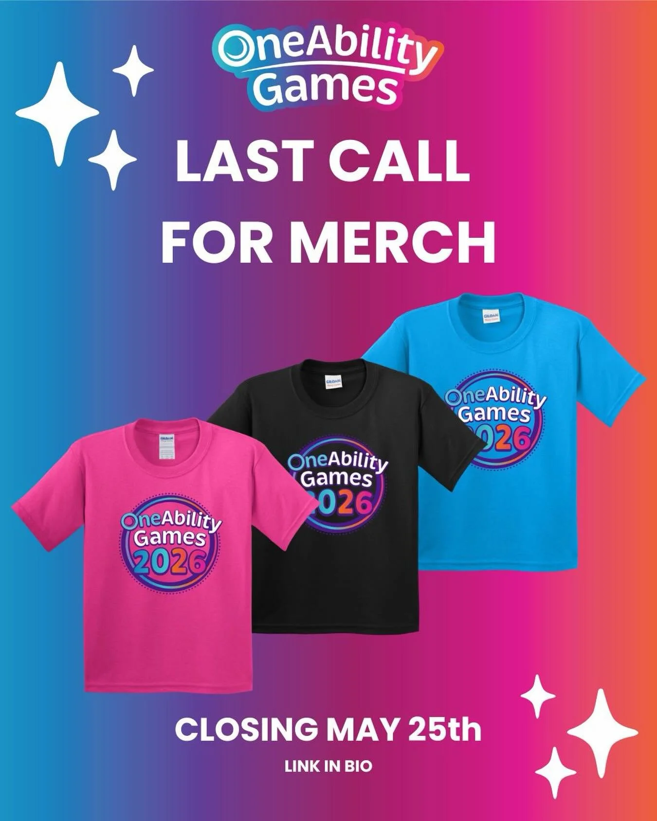 ✨ LAST CALL for OneAbility Games merch! 

The Games may be over but you can still represent the movement! Our store closes May 25th and won&rsquo;t be back until next year. Don&rsquo;t miss your chance to grab a piece of history from the inaugural On