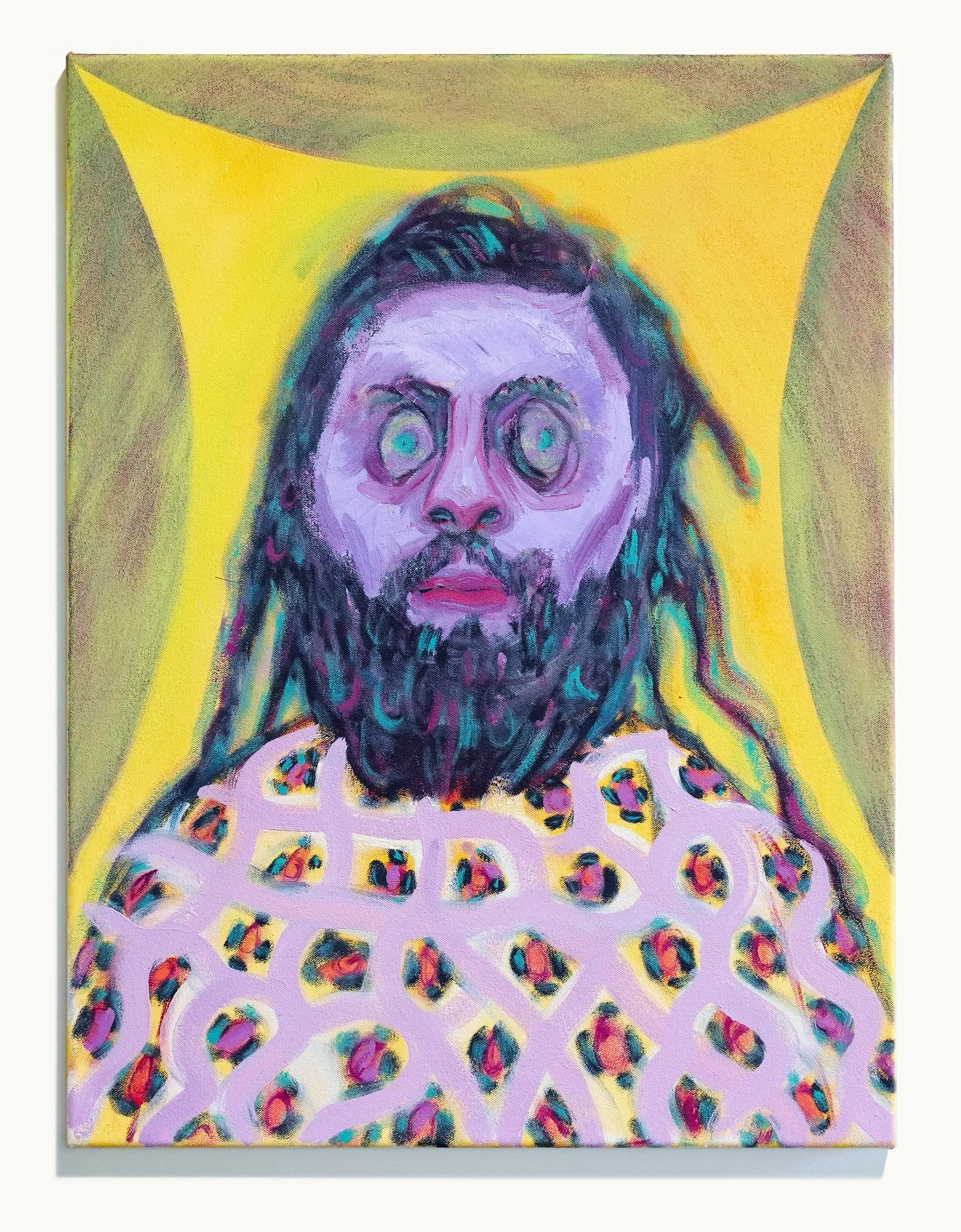 Leopard Face - oil on canvas, 18x24 in