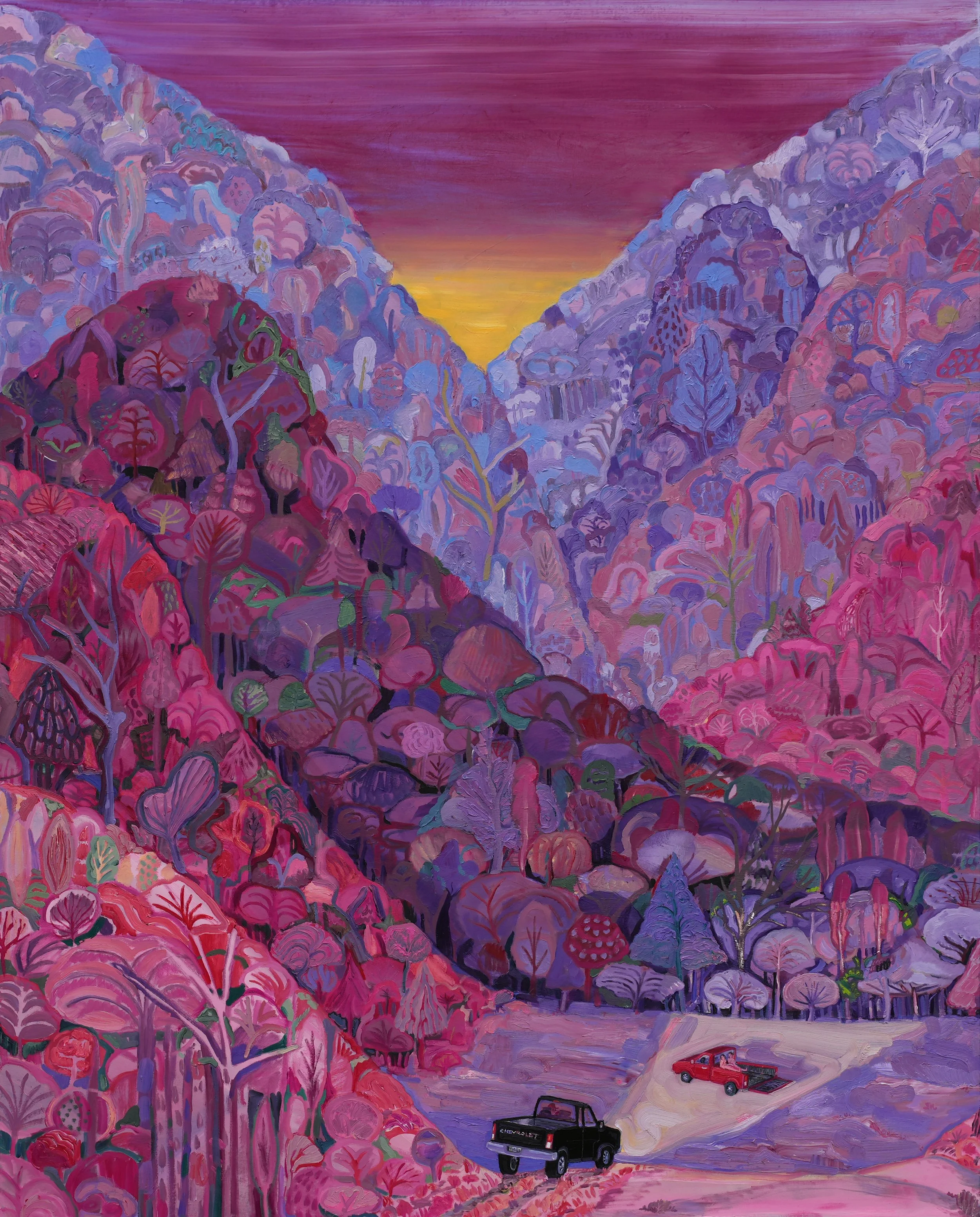 Sundown out of town - oil on canvas, 48x60 in