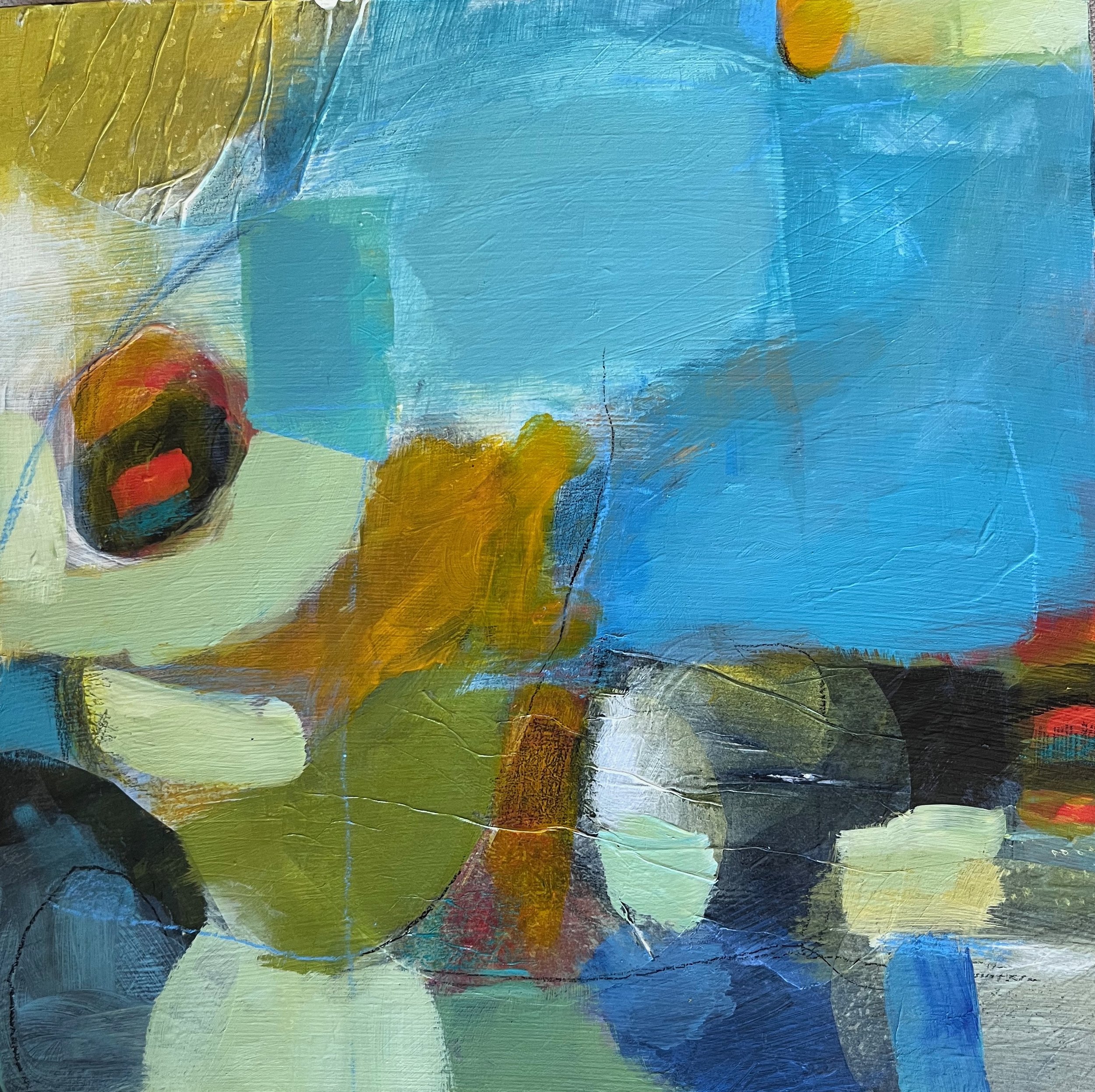 “Land and Sea” 12” x 12” Abstract - SOLD