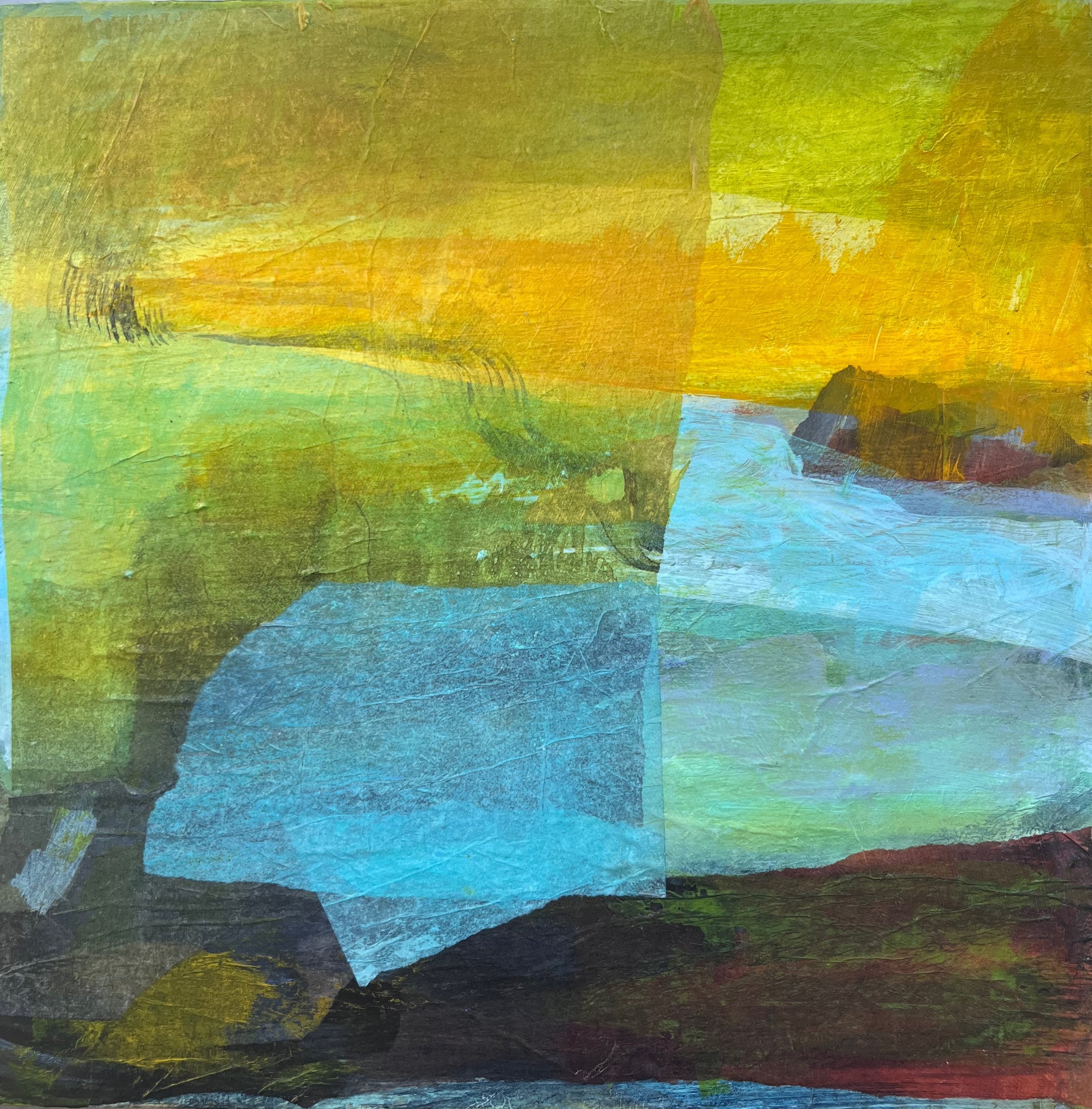 Yellow Sky II 12” x 12” acrylic mixed media