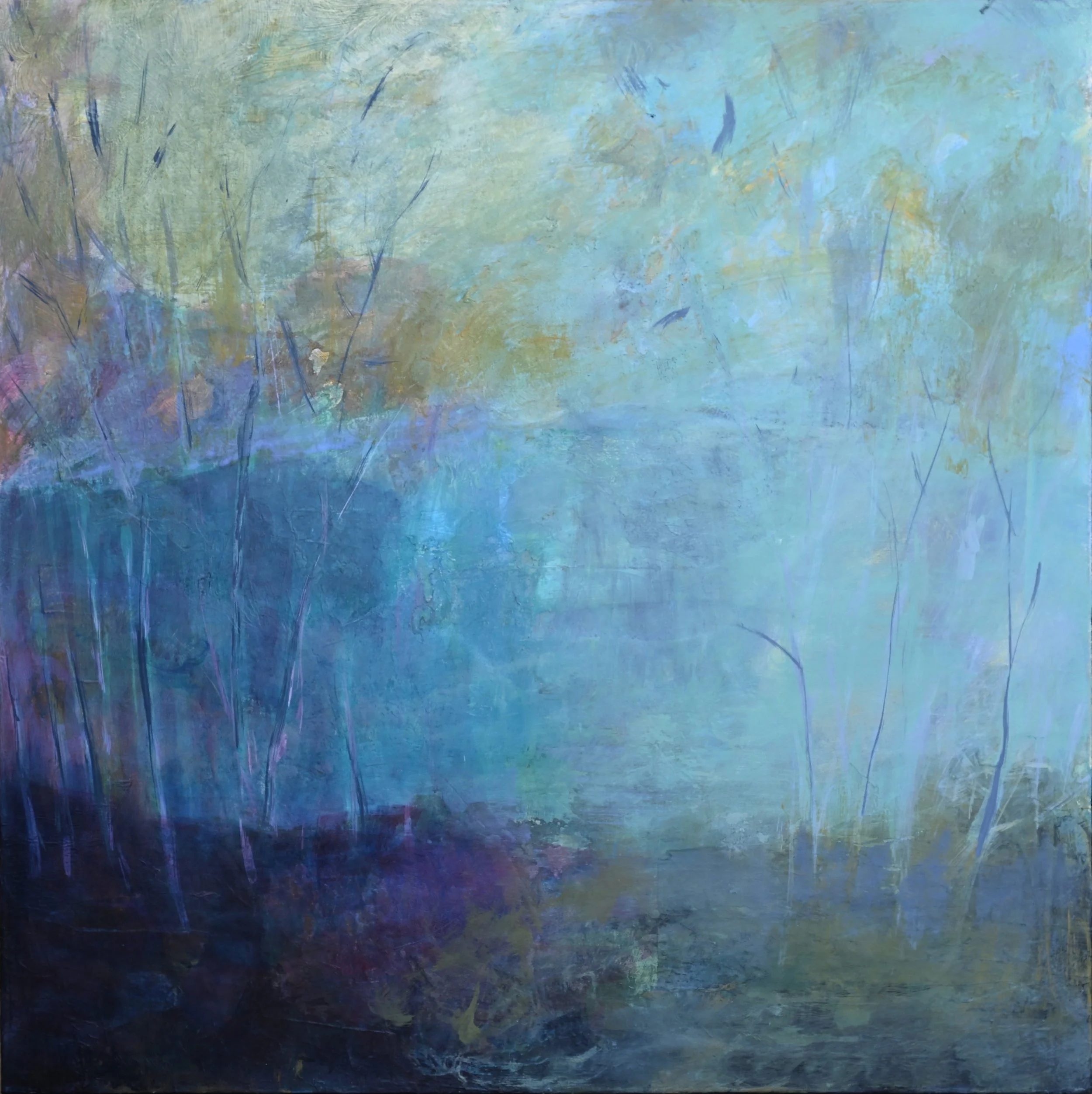 Peace in Wild Places 30”x30” acrylic mixed media on birch panel  SOLD