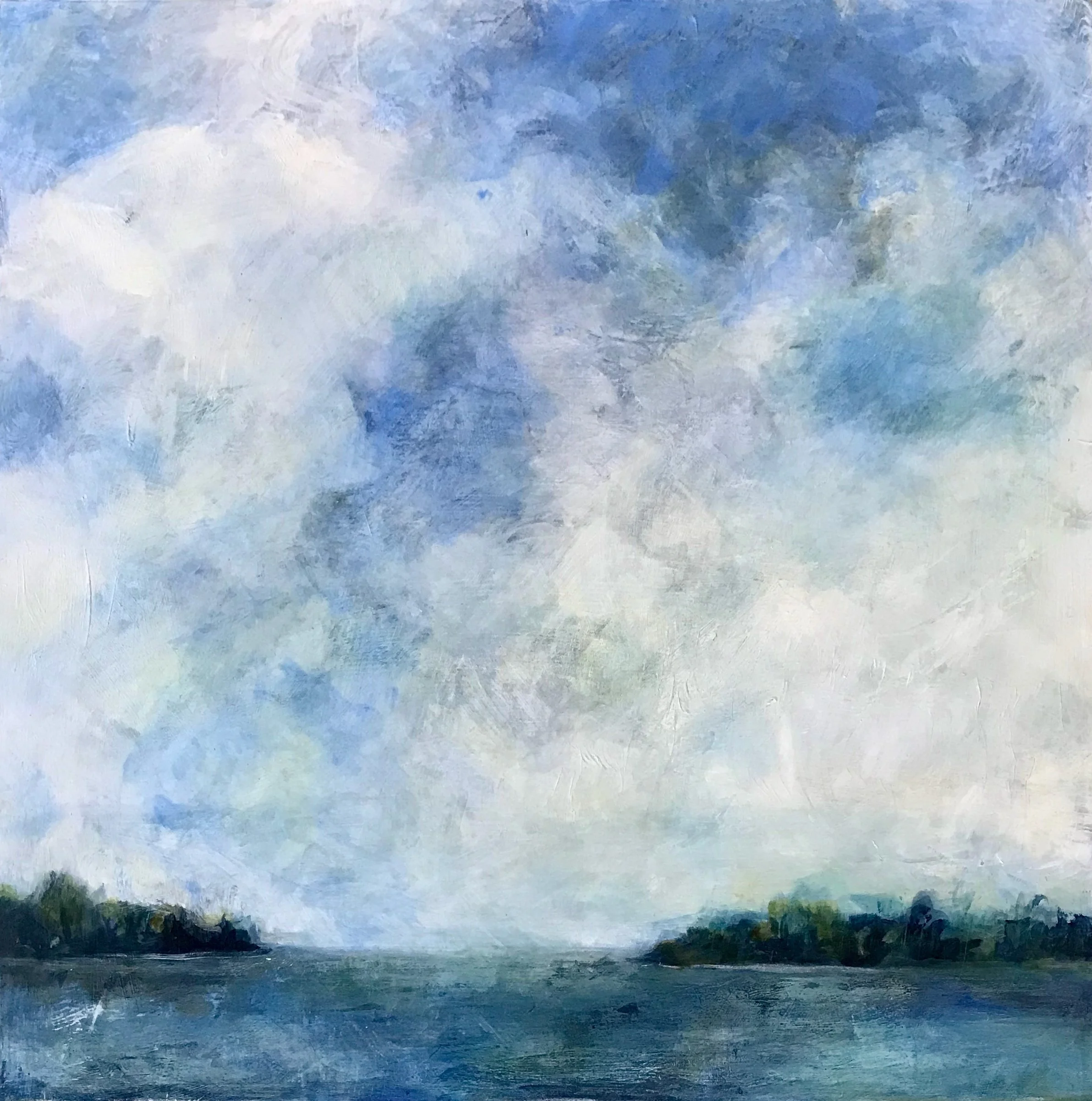 Skly’s Edge III  
20”x20” acrylic mixed media on birch panel