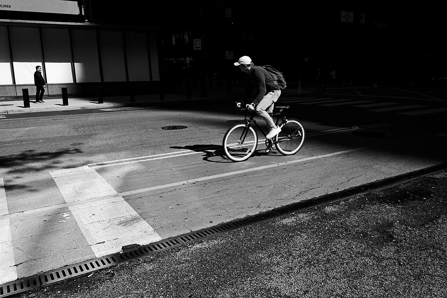 Cyclist with Shadow
