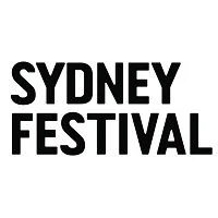 Sydney Festival logo in bold black letters on a white background.