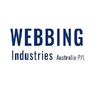 Logo of Webbing Industries Australia P/L with blue text on a white background.