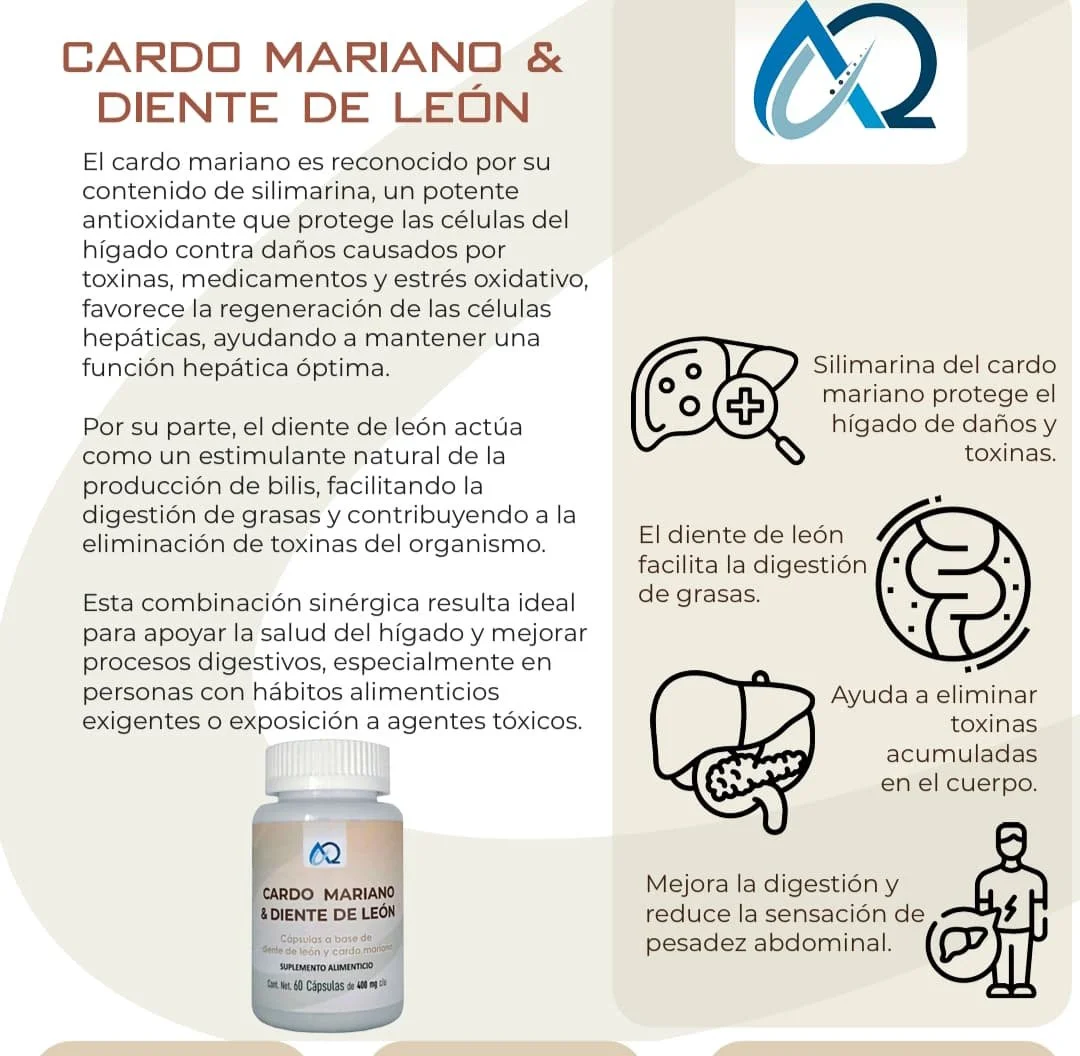 Cardo Mariano y Diente de Leon — 60 capsulas 400 mg
