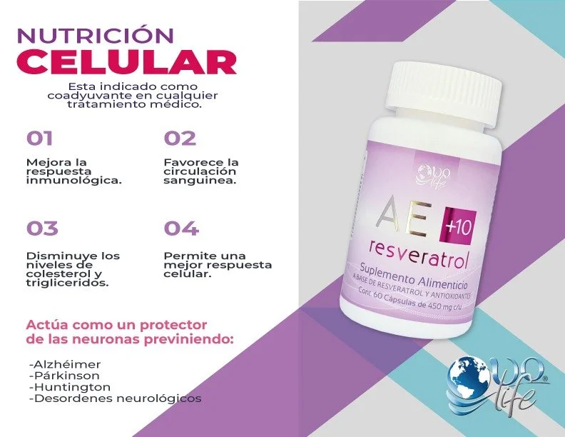 AE+10 Resveratrol — 60 capsulas 450 mg