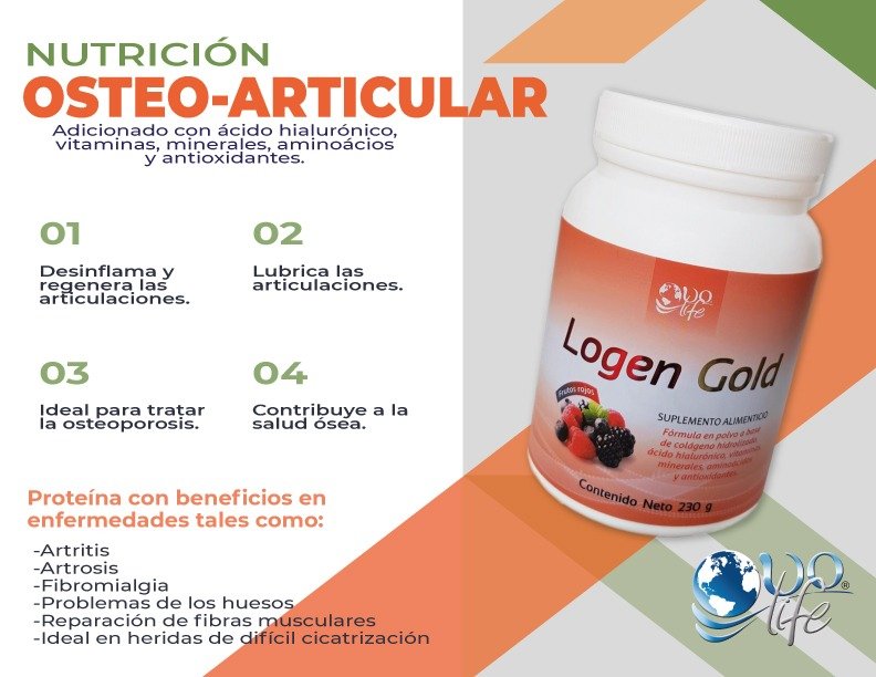 Logen Gold Colageno + Hialuronico — 230 g (frutos rojos)