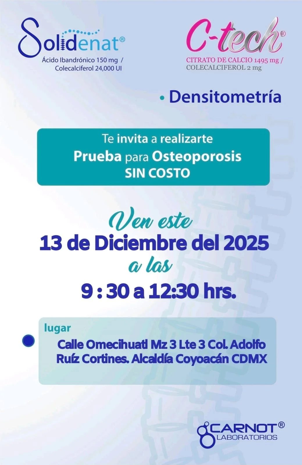 Gratis Prueba de Osteoporosis, Medicina Integrativa