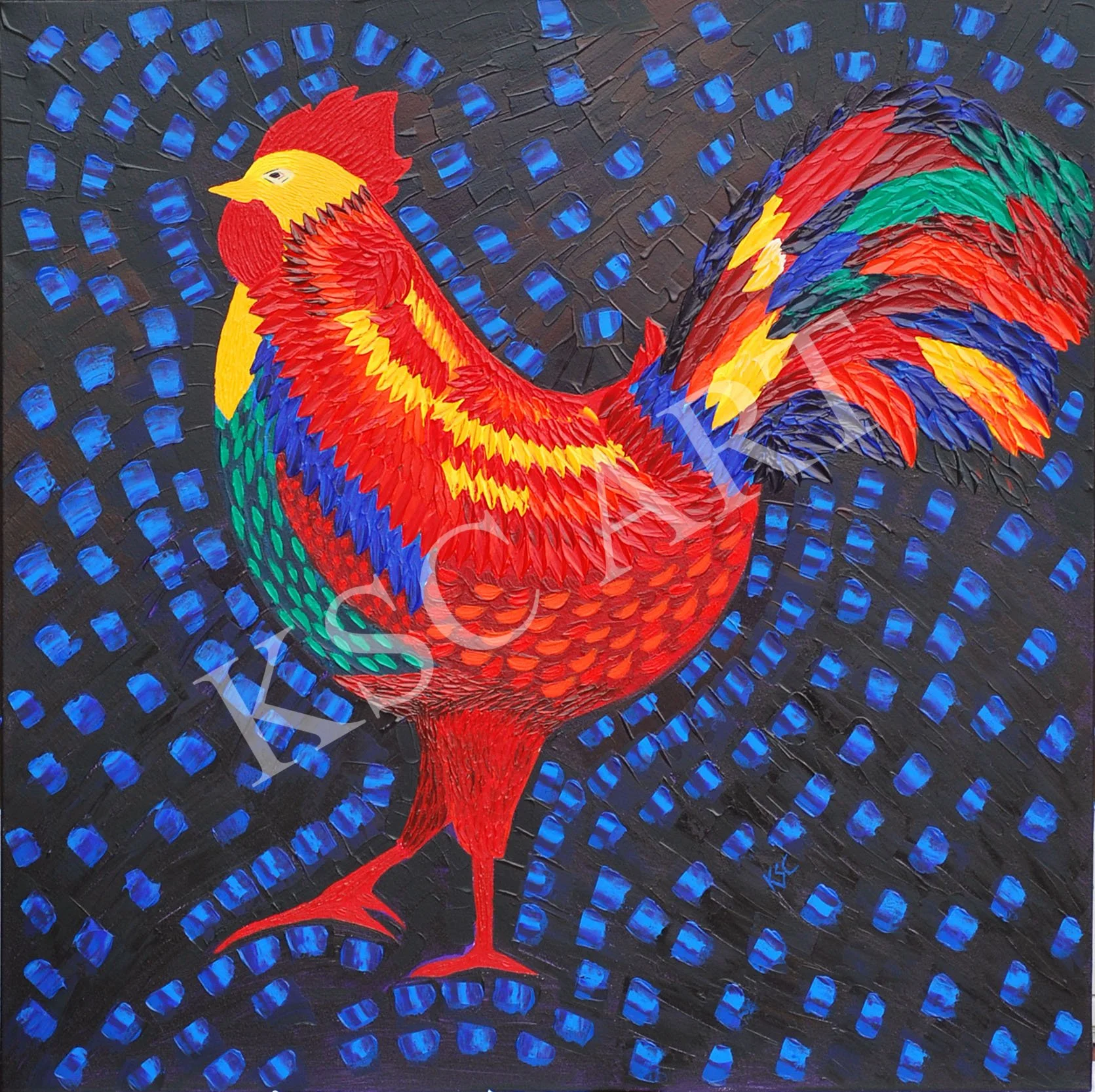The Rooster Strut / 48" x 48"