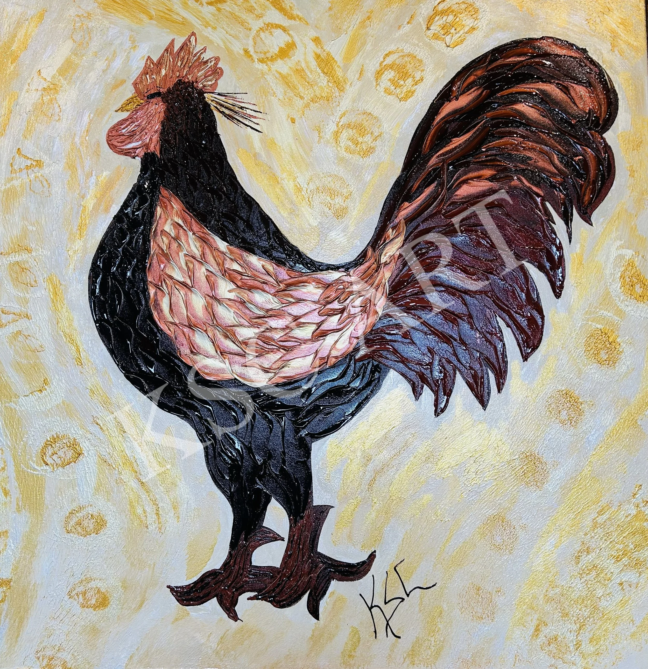 Rooster in Gold