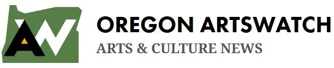 Logo of Oregon Artswatch with green, black, and white design and text stating Oklahoma Artswatch Arts & Culture News.