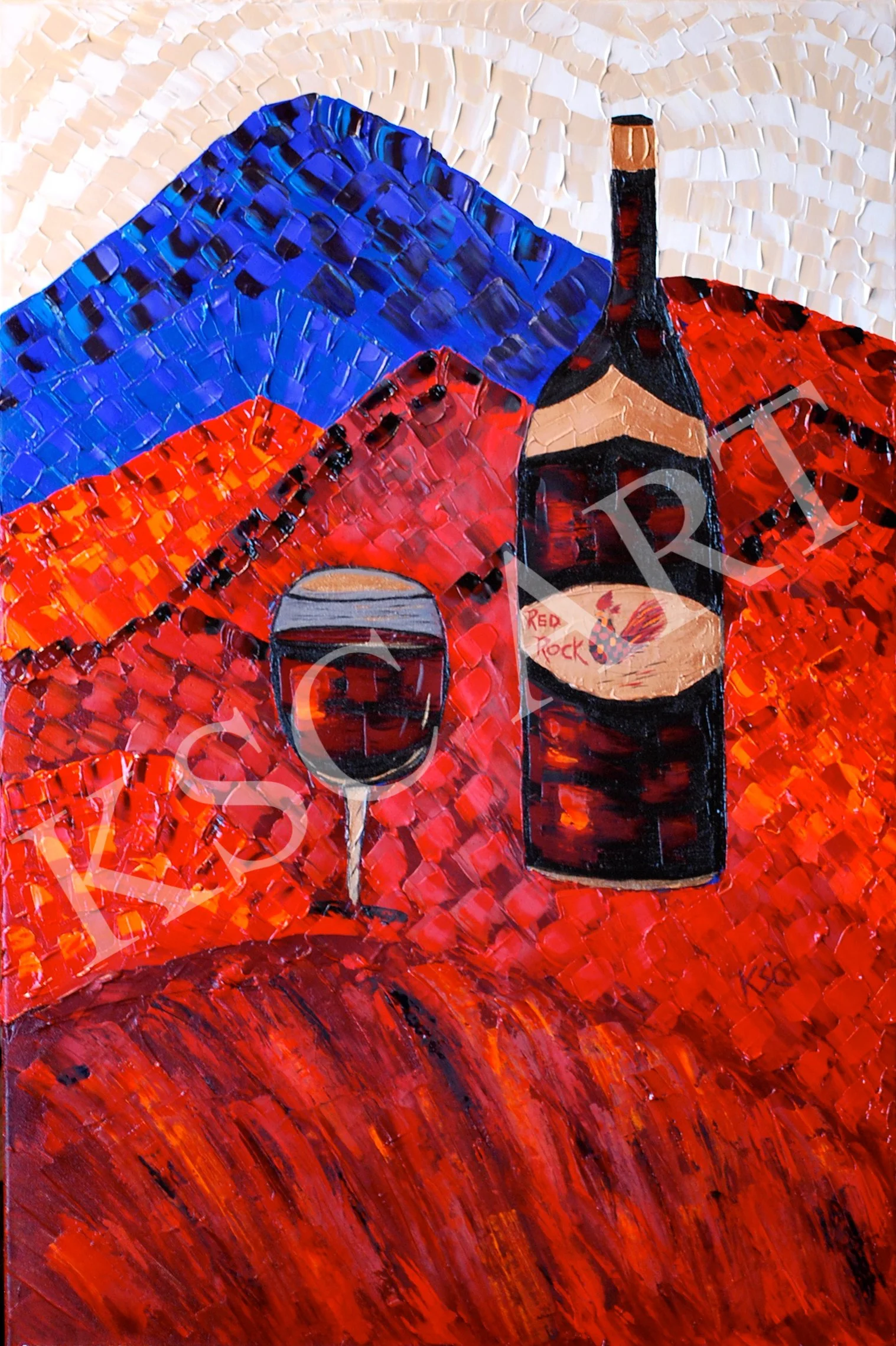 Glass of Red Rock / 36" x 24"
