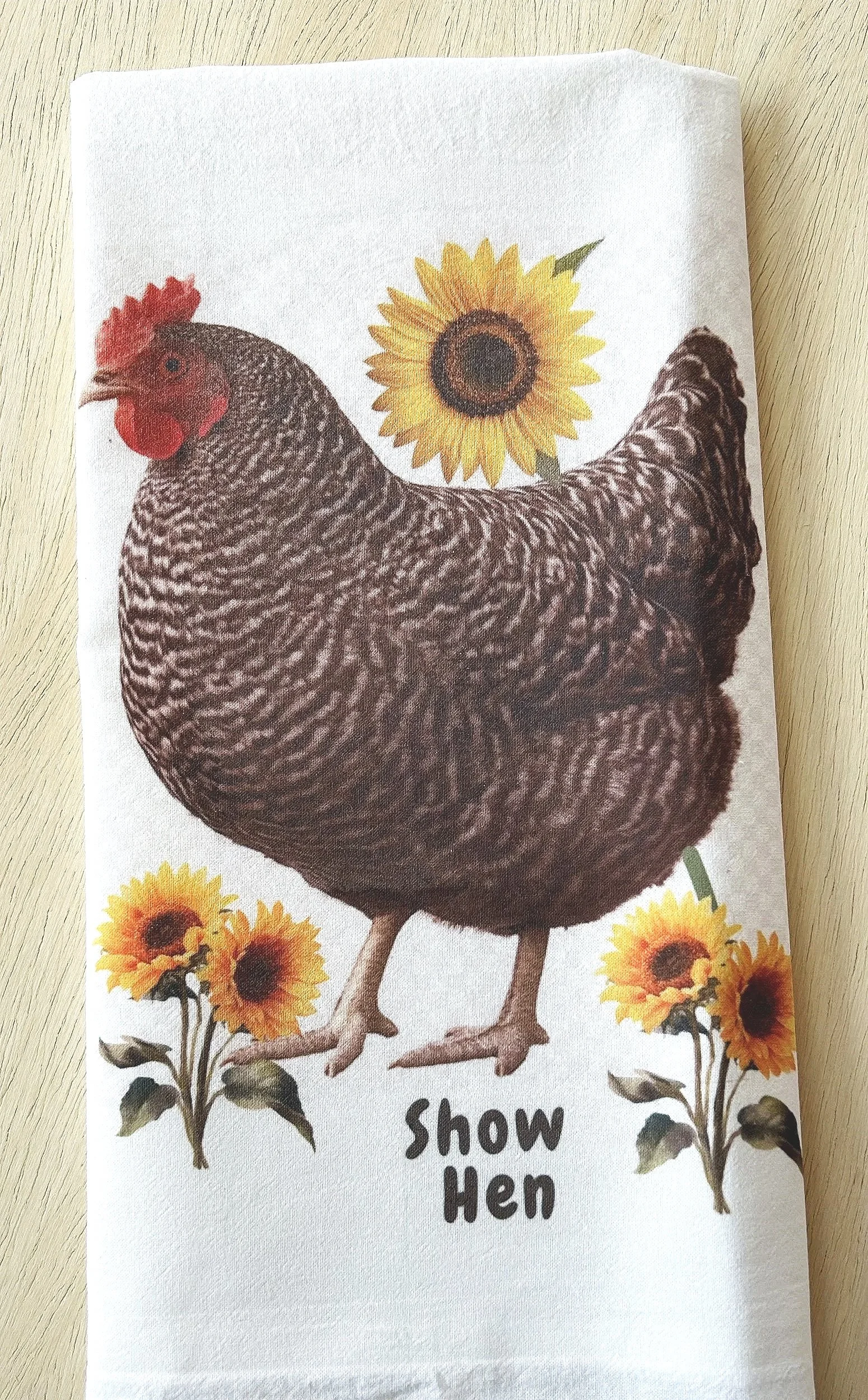 Show Hen - Choose From:  Kitchen Towels, Swedish Dish Cloths, or a Tote Bag