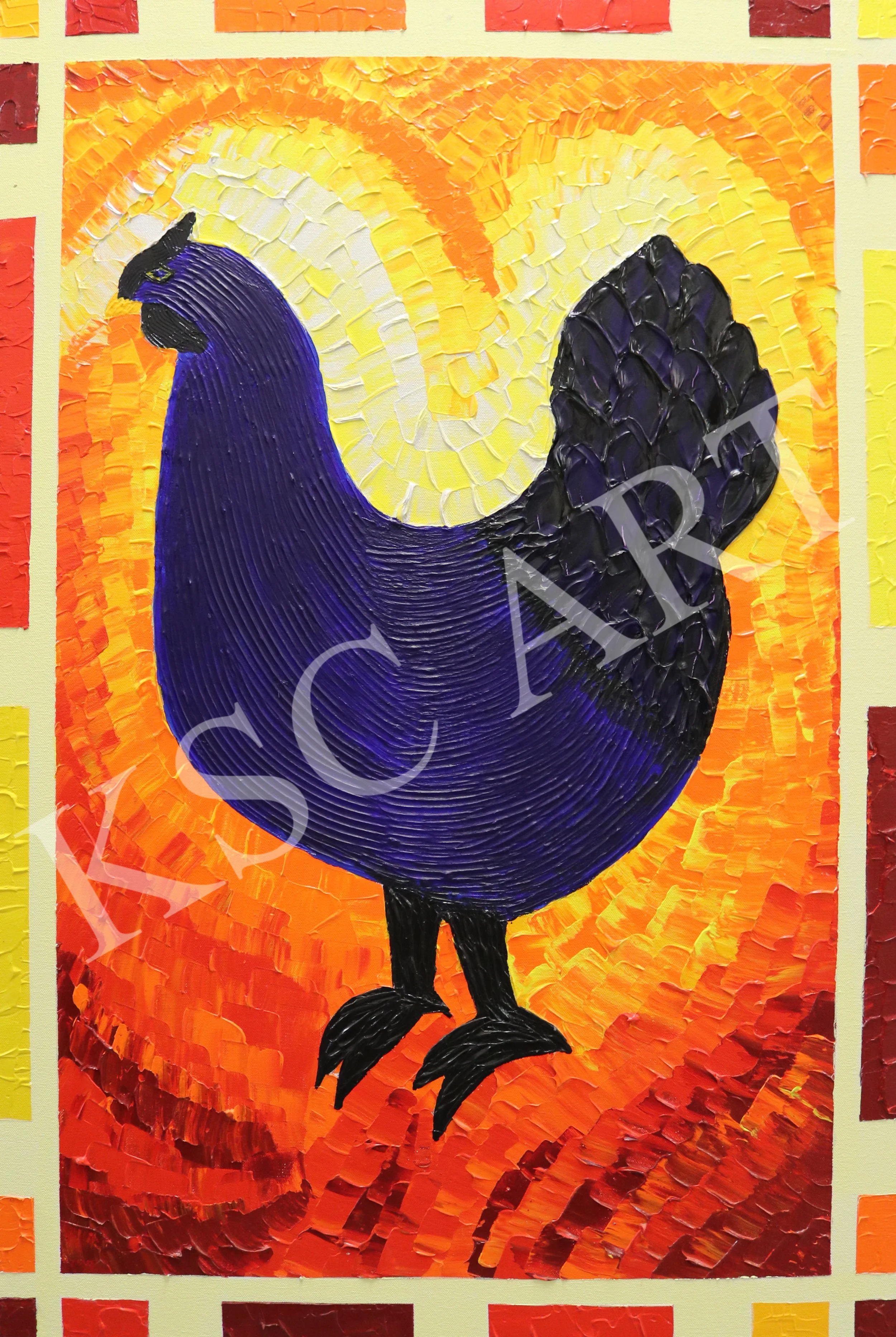 Blue Hen / 36" x 24"